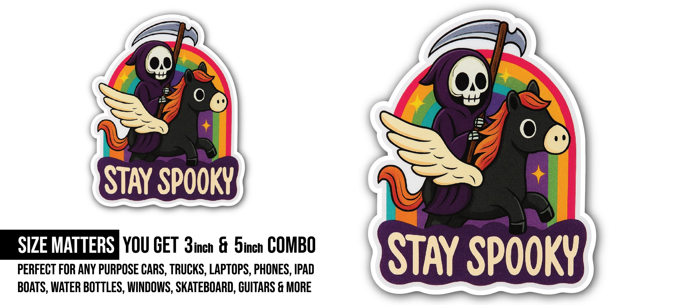 Stay Spooky Sticker, Waterproof Vinyl Decal Sticker Indoor Or Outdoor 2 (Pieces) 3" and 5"