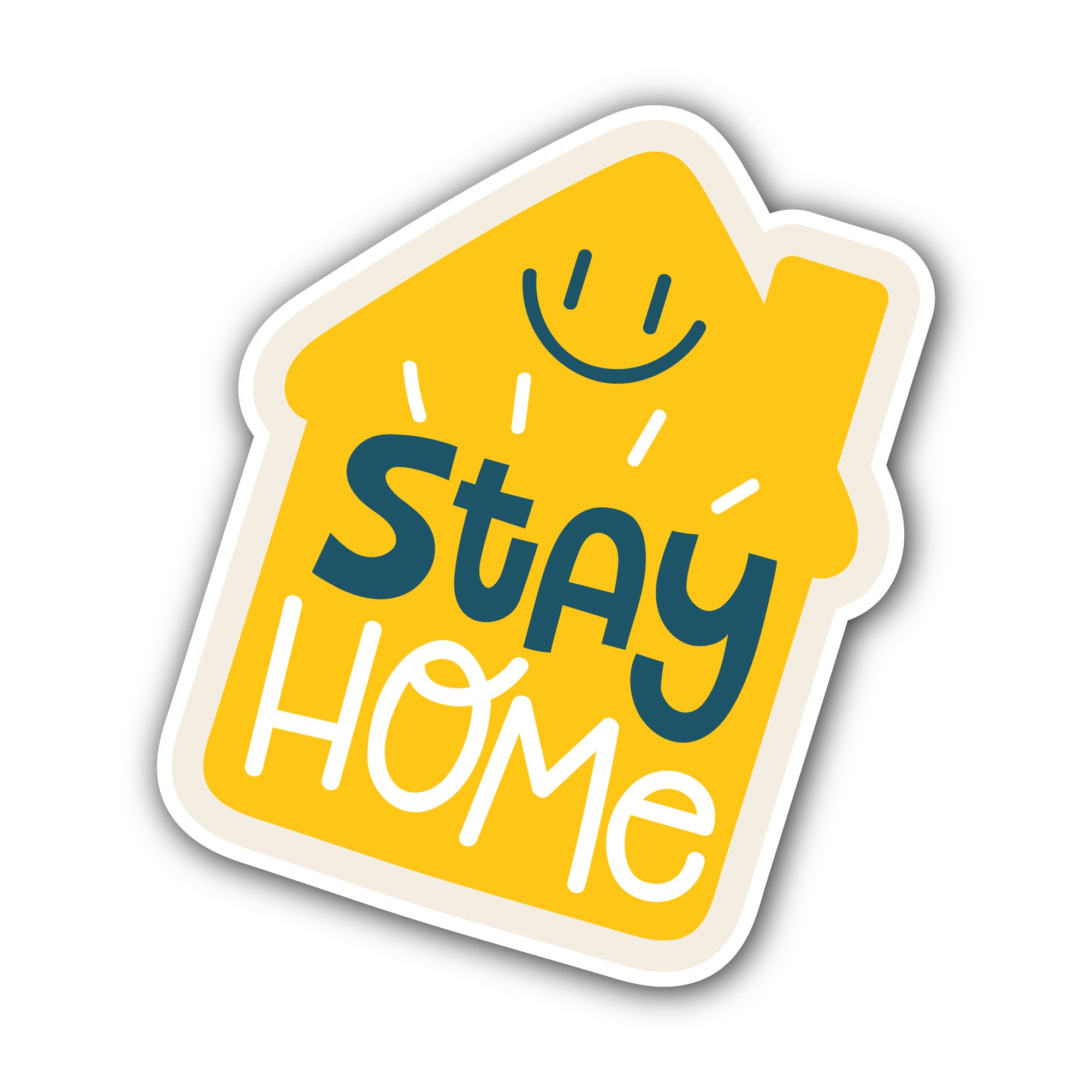 Stay Home Sticker, Waterproof Vinyl Decal Sticker Indoor Or Outdoor 2 (Pieces) 3" and 5"