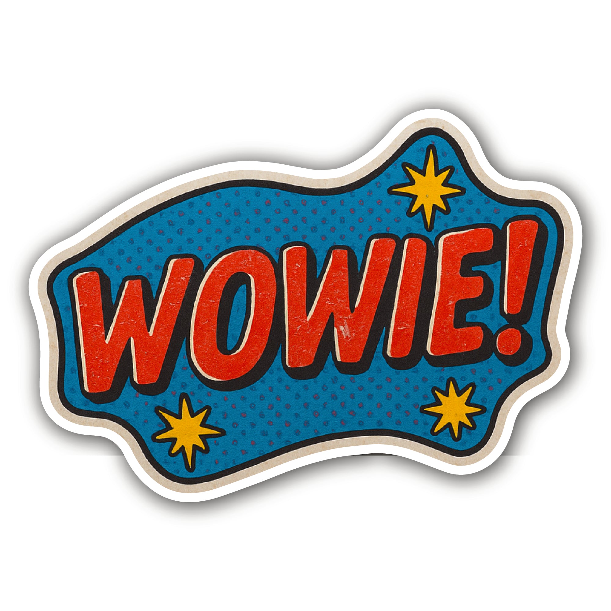 WOWIE! Sticker, Waterproof Vinyl Decal Sticker Indoor Or Outdoor 2 (Pieces) 3" and 5"