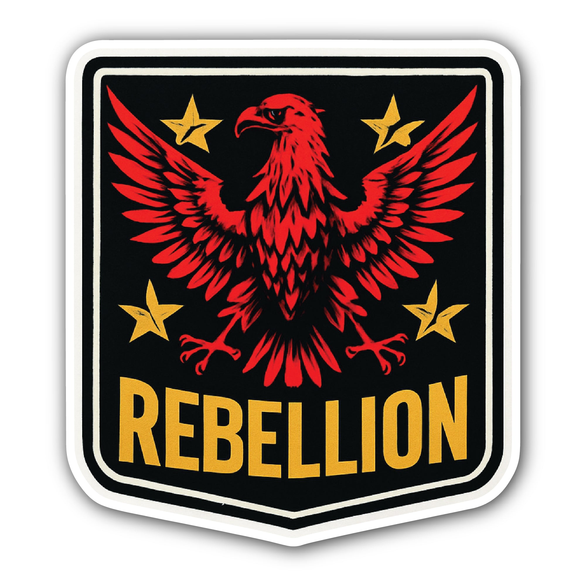 Rebellion Eagle Emblem Sticker, Waterproof Vinyl Decal Sticker Indoor Or Outdoor 2 (Pieces) 3" and 5"