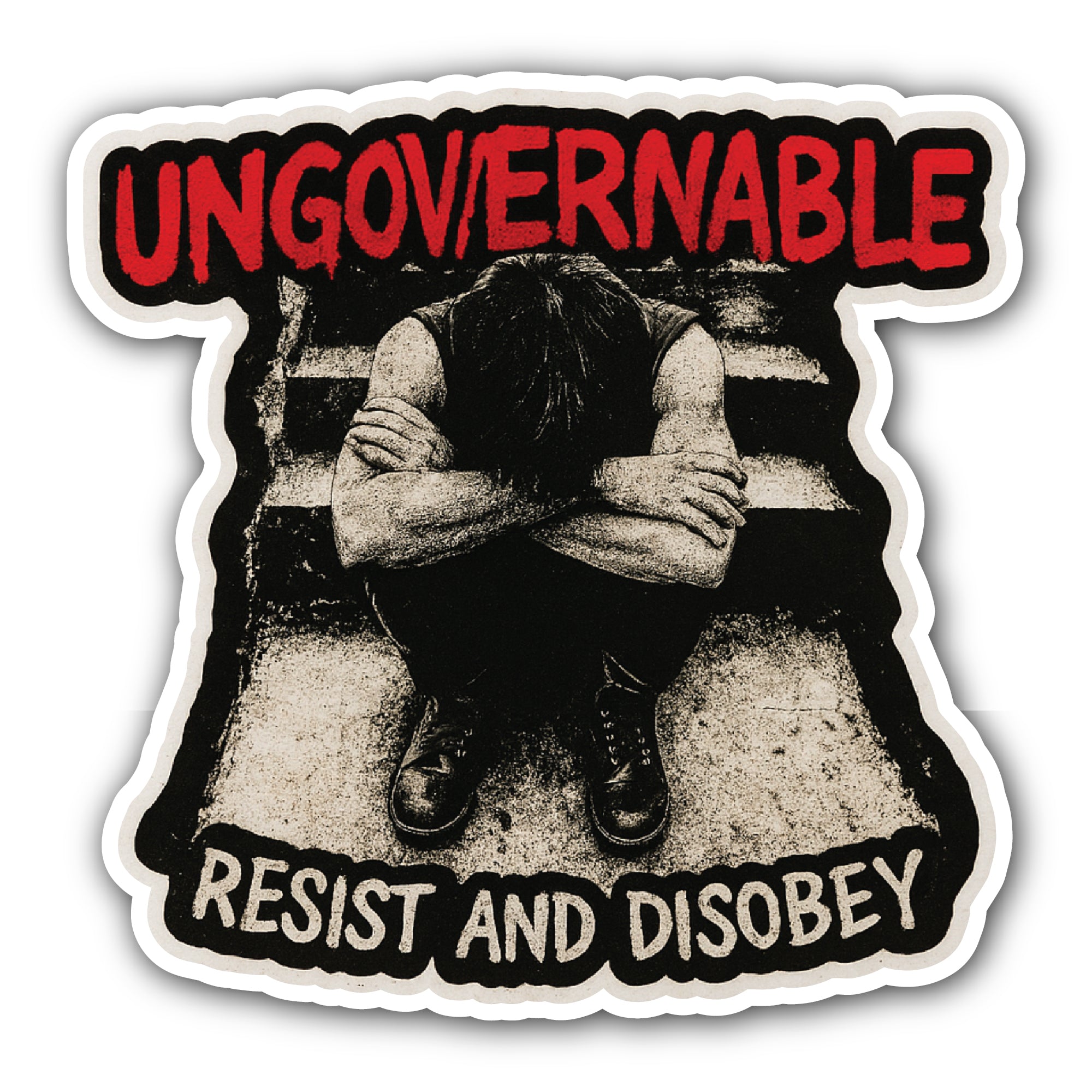 Ungovernable: Resist and Disobey Sticker, Waterproof Vinyl Decal Sticker Indoor Or Outdoor 2 (Pieces) 3" and 5"