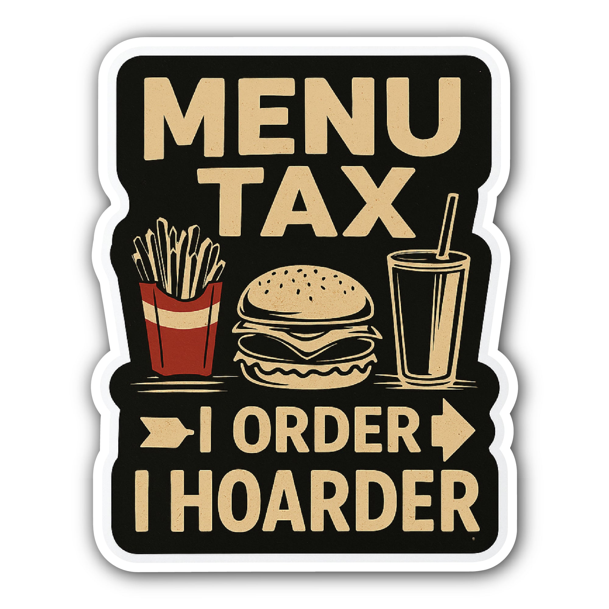 MENU Tax Sticker, Waterproof Vinyl Decal Sticker Indoor Or Outdoor 2 (Pieces) 3" and 5"