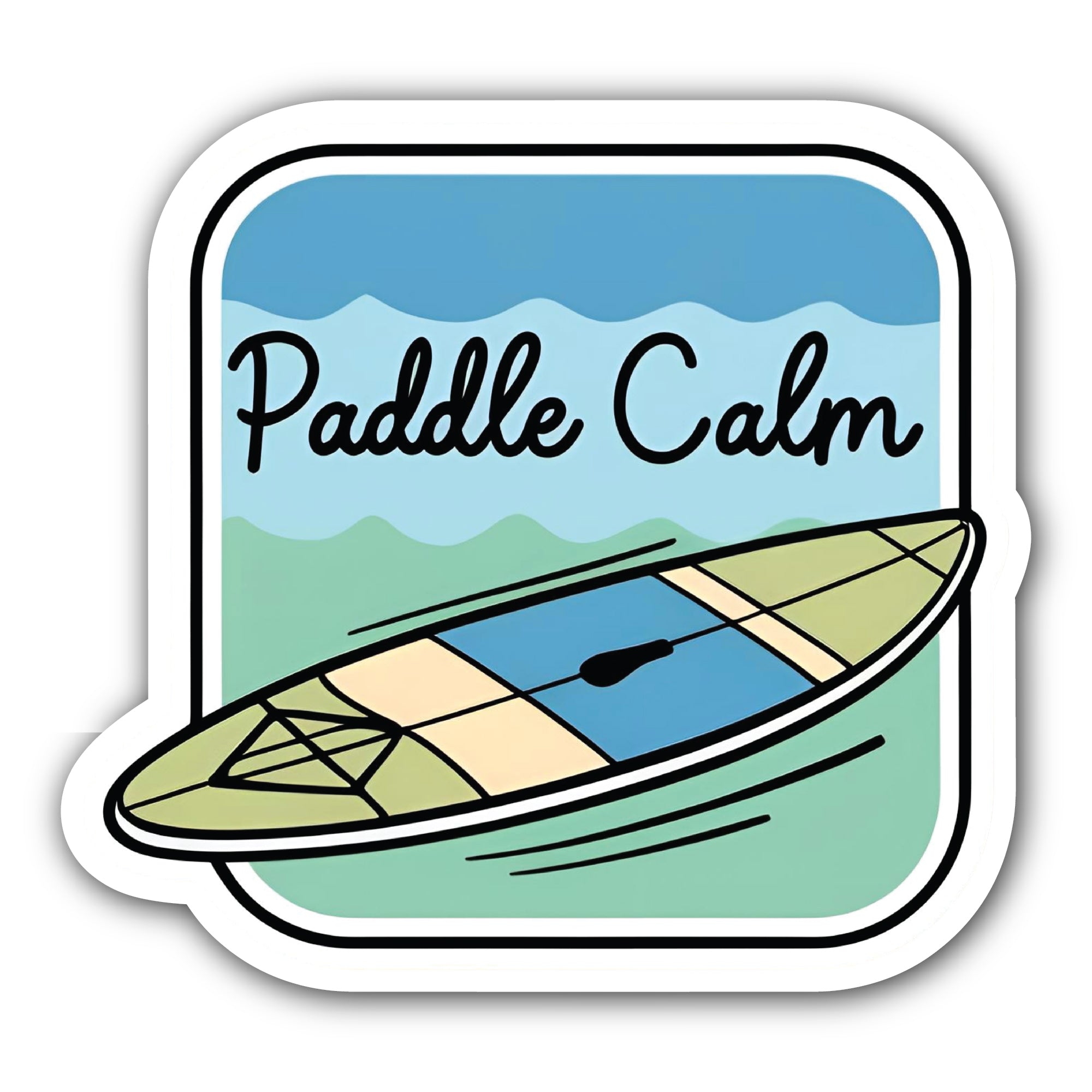 Paddle Calm Sticker, Waterproof Vinyl Decal Sticker Indoor Or Outdoor 2 (Pieces) 3" and 5"