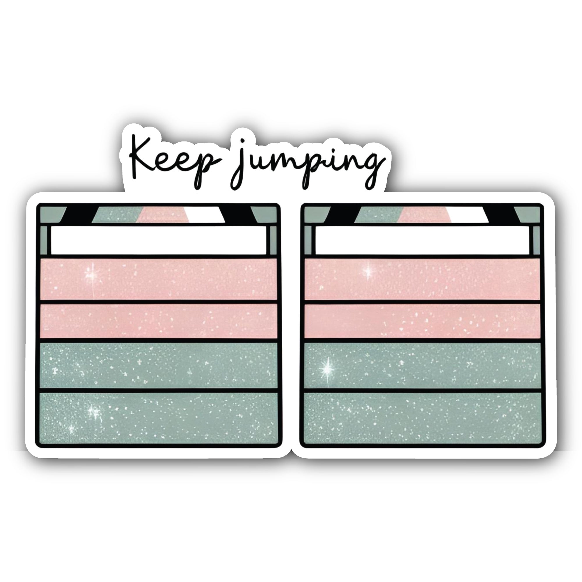 Keep Jumping Sticker, Waterproof Vinyl Decal Sticker Indoor Or Outdoor 2 (Pieces) 3" and 5"