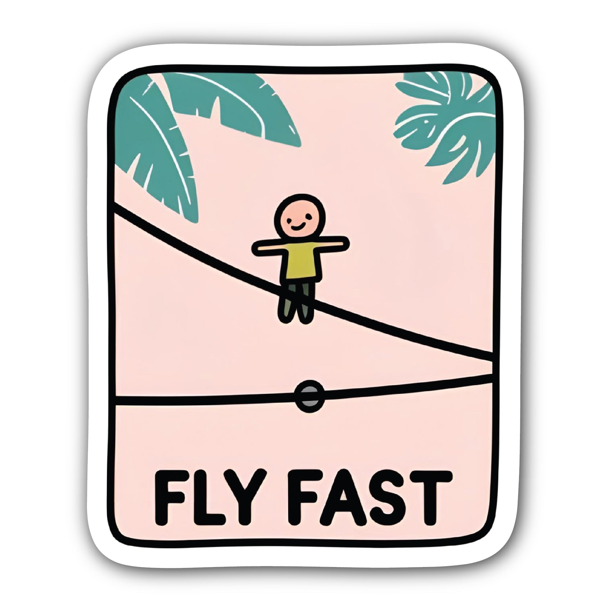 Fly Fast Sticker, Waterproof Vinyl Decal Sticker Indoor Or Outdoor 2 (Pieces) 3" and 5"