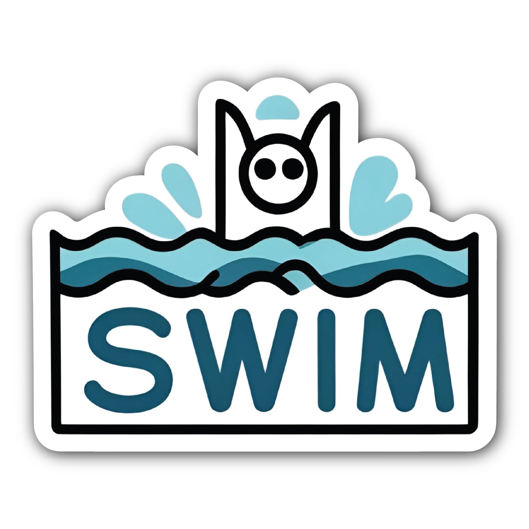 Swim sign Sticker, Waterproof Vinyl Decal Sticker Indoor Or Outdoor 2 (Pieces) 3" and 5"