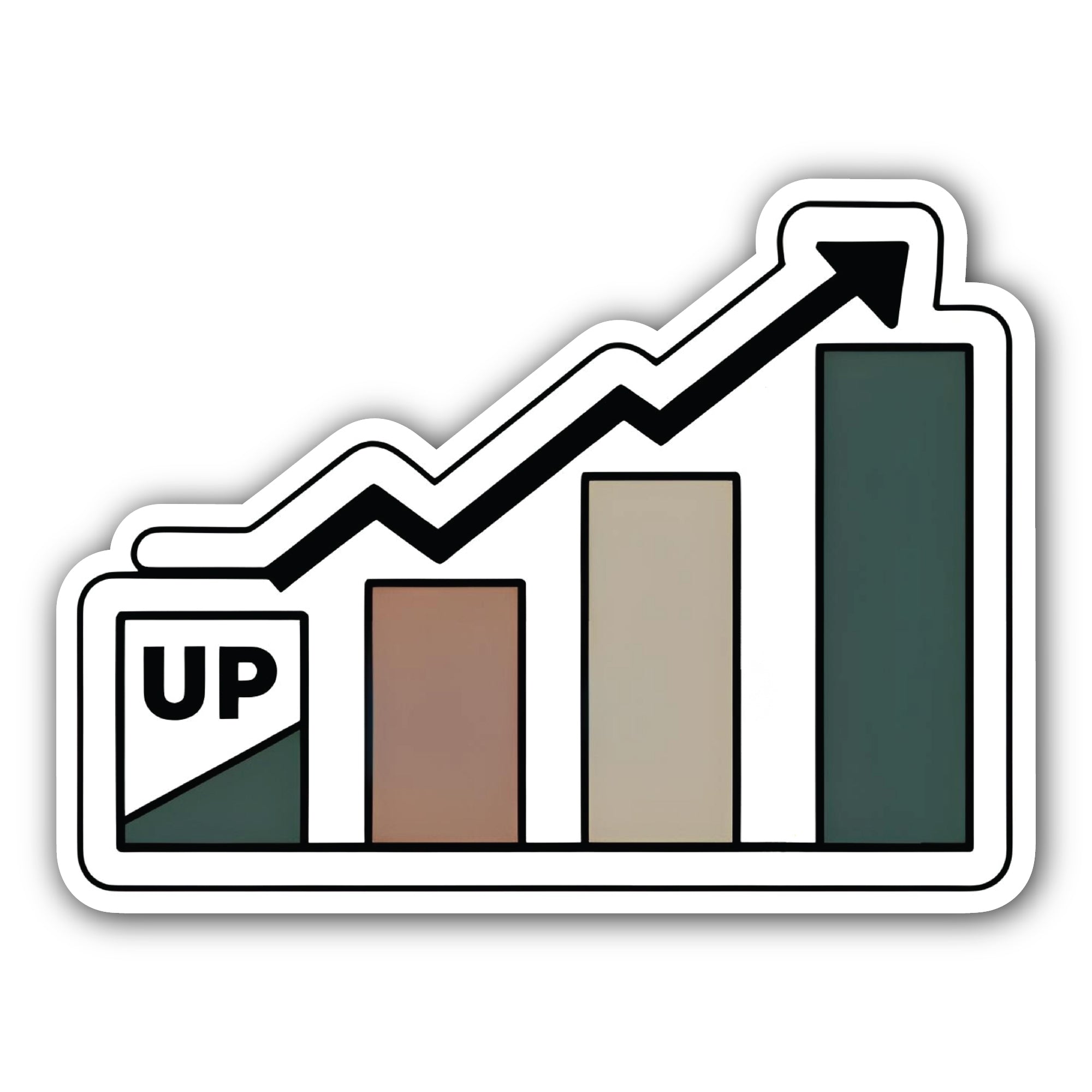 Business graphs and Charts Sticker, Waterproof Vinyl Decal Sticker Indoor Or Outdoor 2 (Pieces) 3" and 5"
