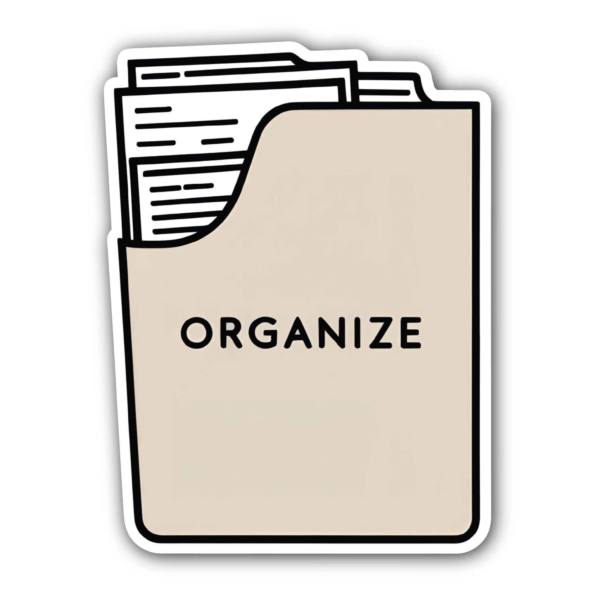 Organize Sticker, Waterproof Vinyl Decal Sticker Indoor Or Outdoor 2 (Pieces) 3" and 5"