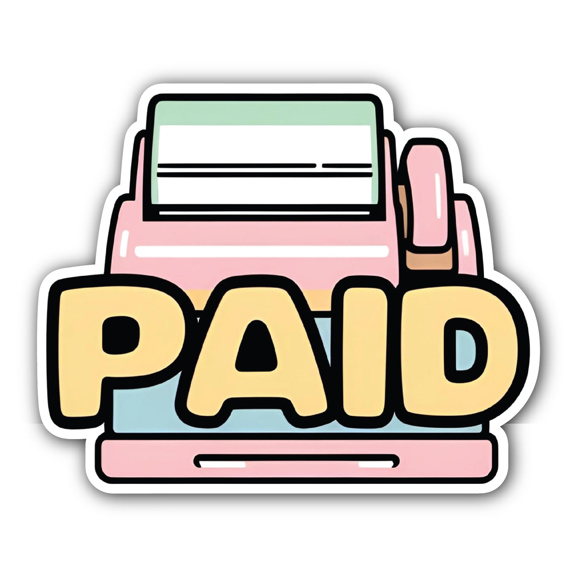 Paid Sticker, Waterproof Vinyl Decal Sticker Indoor Or Outdoor 2 (Pieces) 3" and 5"