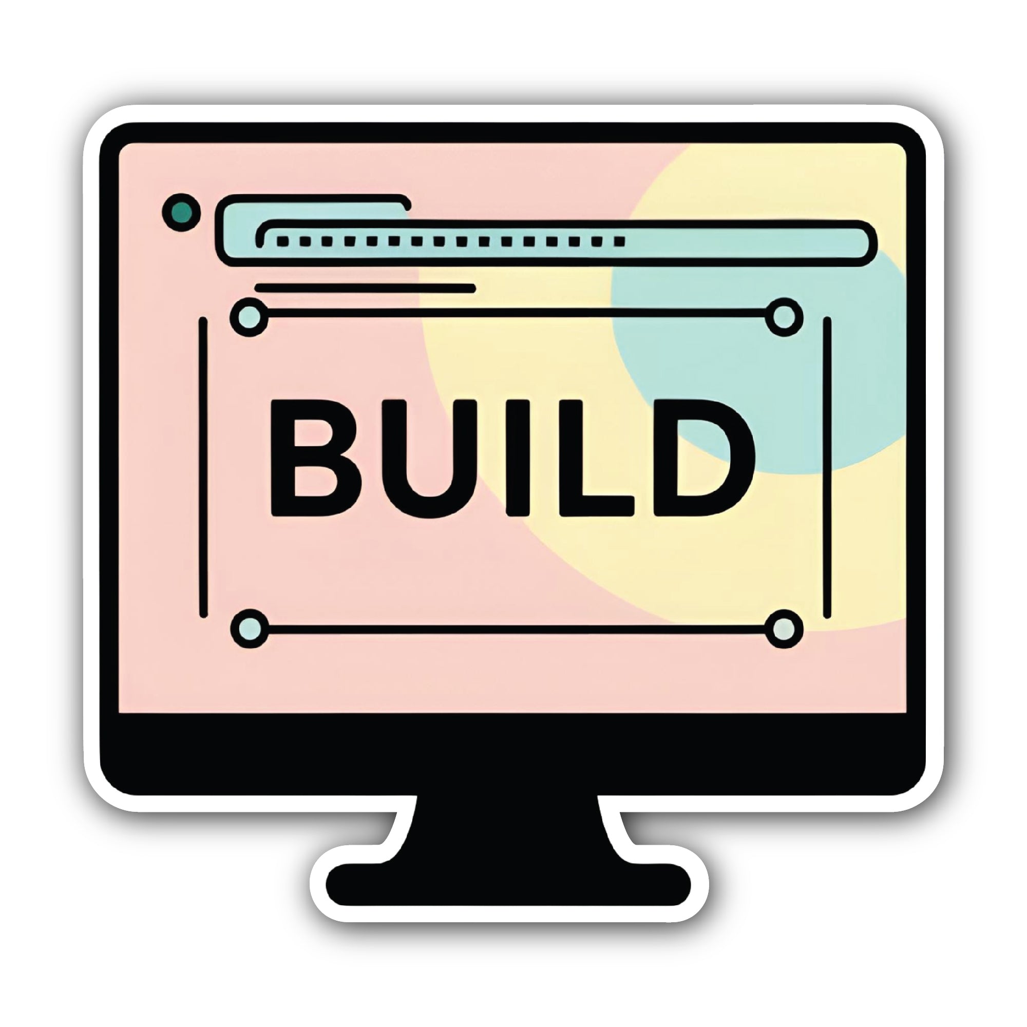 Build Sticker, Waterproof Vinyl Decal Sticker Indoor Or Outdoor 2 (Pieces) 3" and 5"