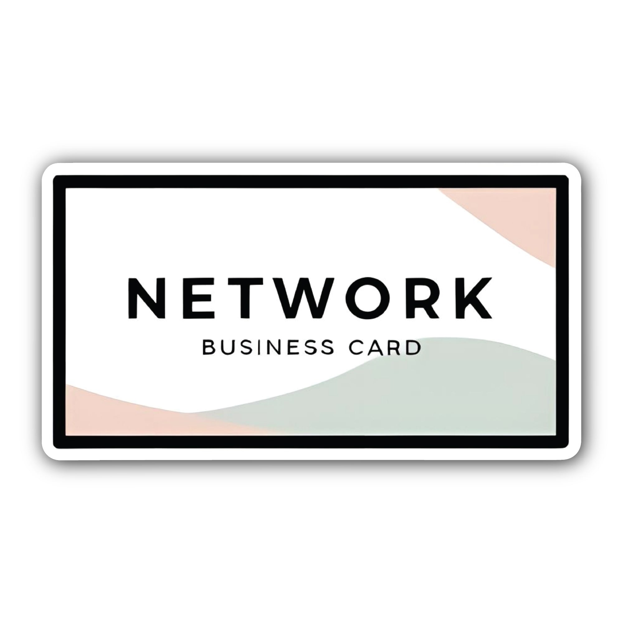Network Business Card Sticker, Waterproof Vinyl Decal Sticker Indoor Or Outdoor 2 (Pieces) 3" and 5"