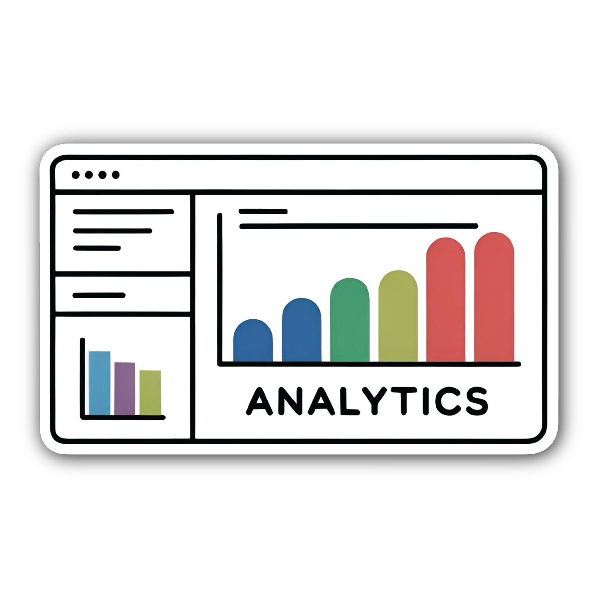 Analytics Sticker, Waterproof Vinyl Decal Sticker Indoor Or Outdoor 2 (Pieces) 3" and 5"
