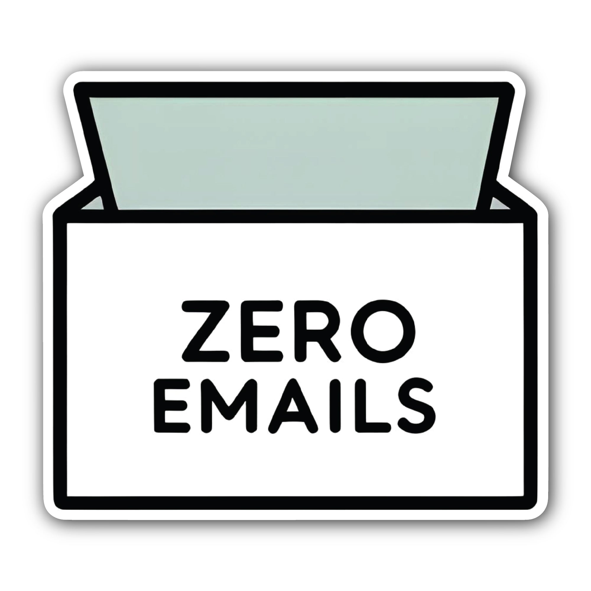 Zero Emails Sticker, Waterproof Vinyl Decal Sticker Indoor Or Outdoor 2 (Pieces) 3" and 5"