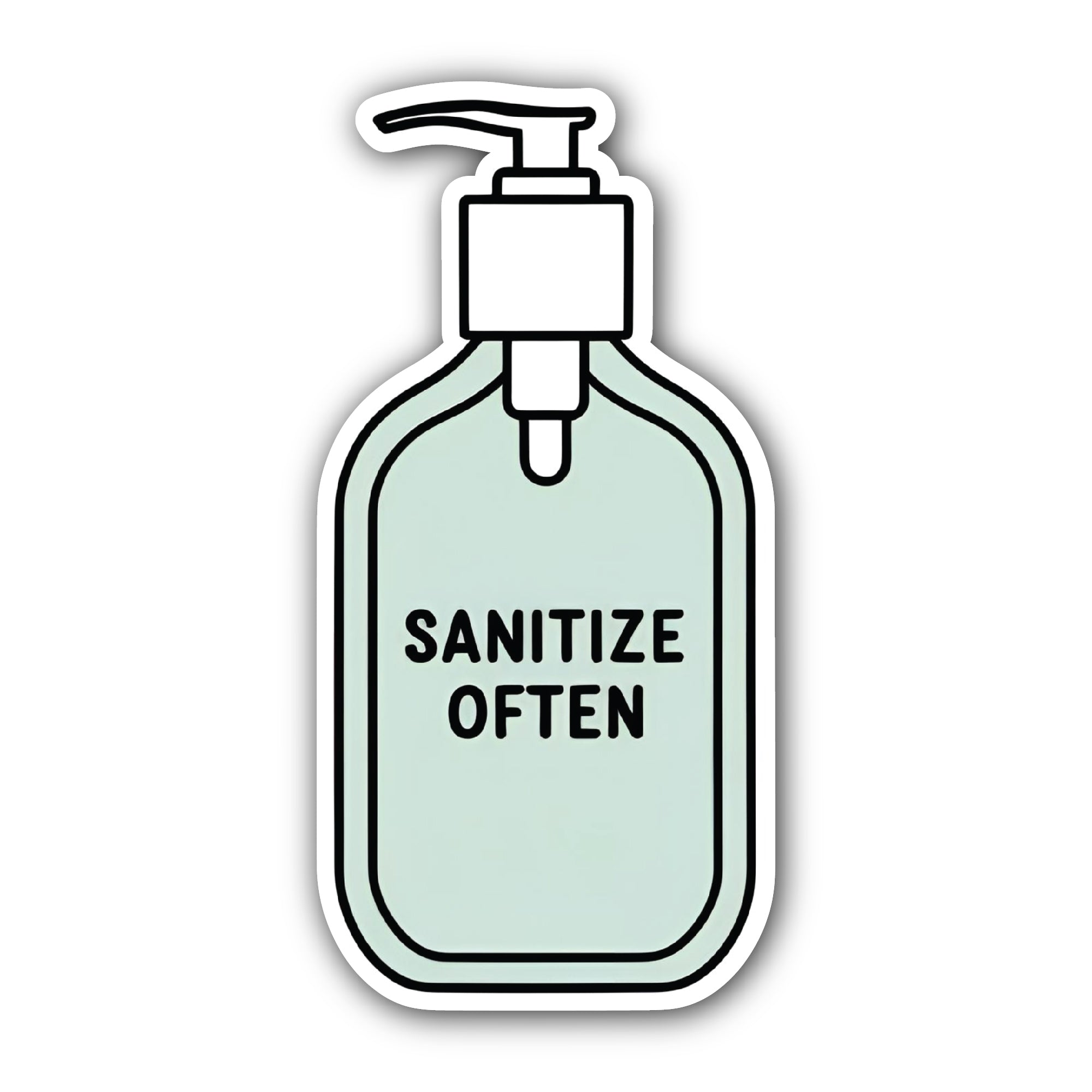 Hand Sanitizer Sticker, Waterproof Vinyl Decal Sticker Indoor Or Outdoor 2 (Pieces) 3" and 5"