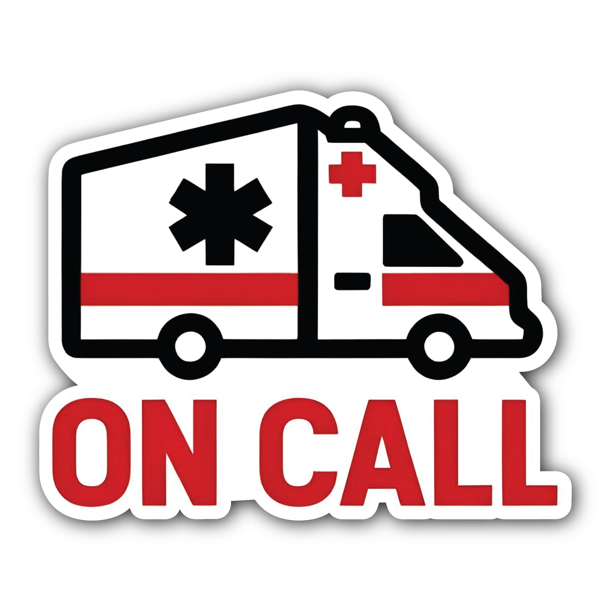 ON Call Sticker, Waterproof Vinyl Decal Sticker Indoor Or Outdoor 2 (Pieces) 3" and 5"