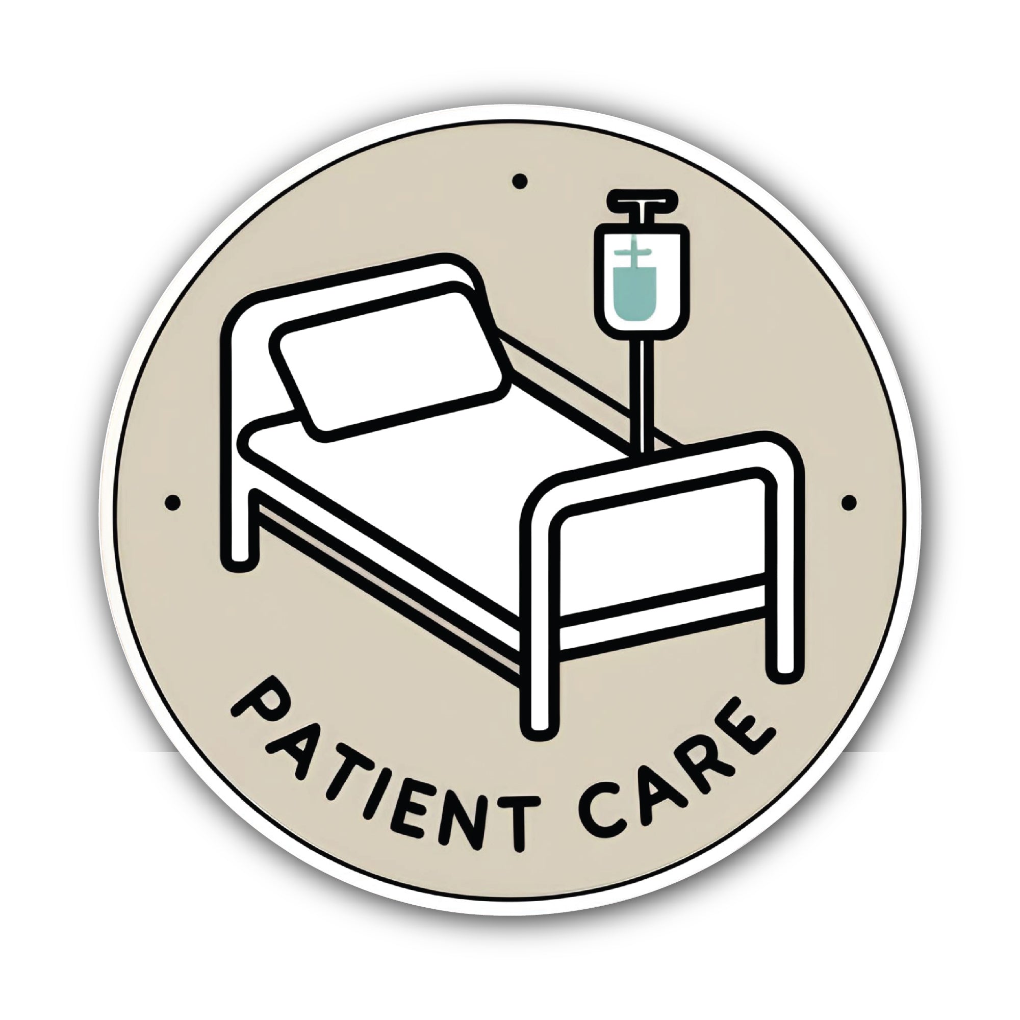 Patient Care Sticker, Waterproof Vinyl Decal Sticker Indoor Or Outdoor 2 (Pieces) 3" and 5"
