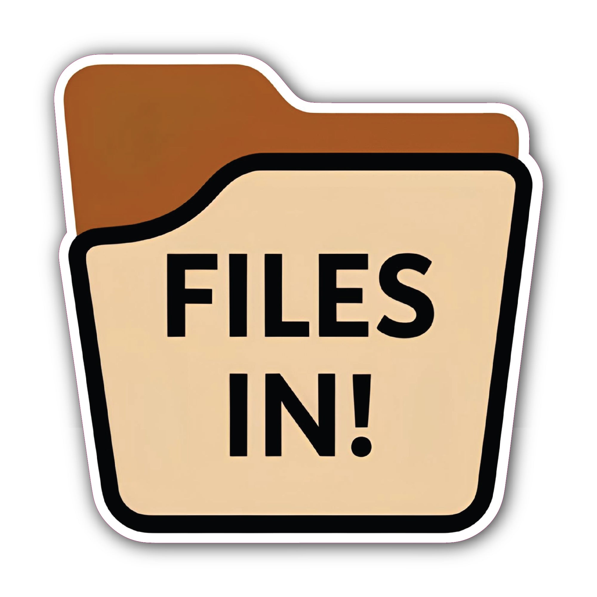 Files in Sticker, Waterproof Vinyl Decal Sticker Indoor Or Outdoor 2 (Pieces) 3" and 5"
