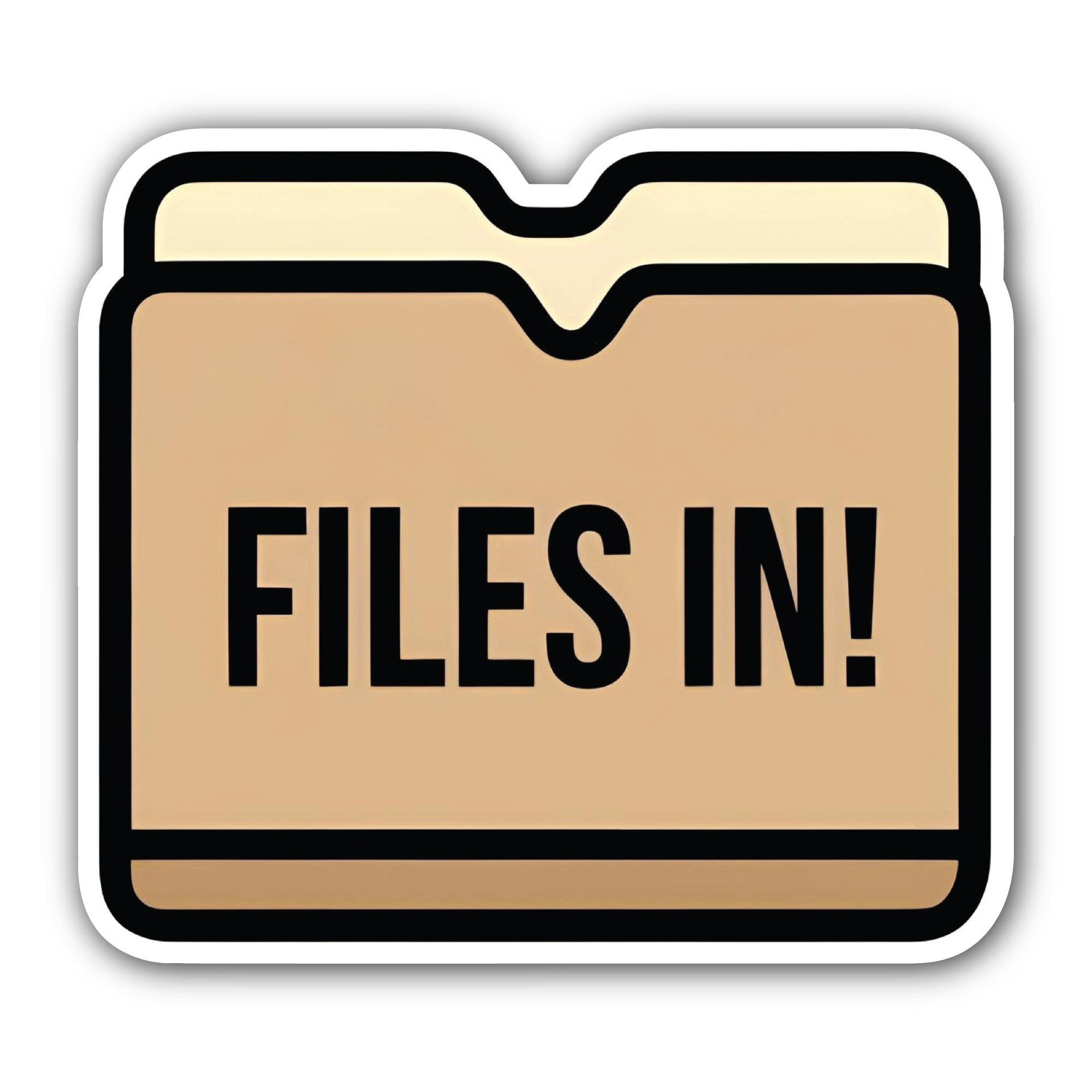 File Folder Sticker, Waterproof Vinyl Decal Sticker Indoor Or Outdoor 2 (Pieces) 3" and 5"