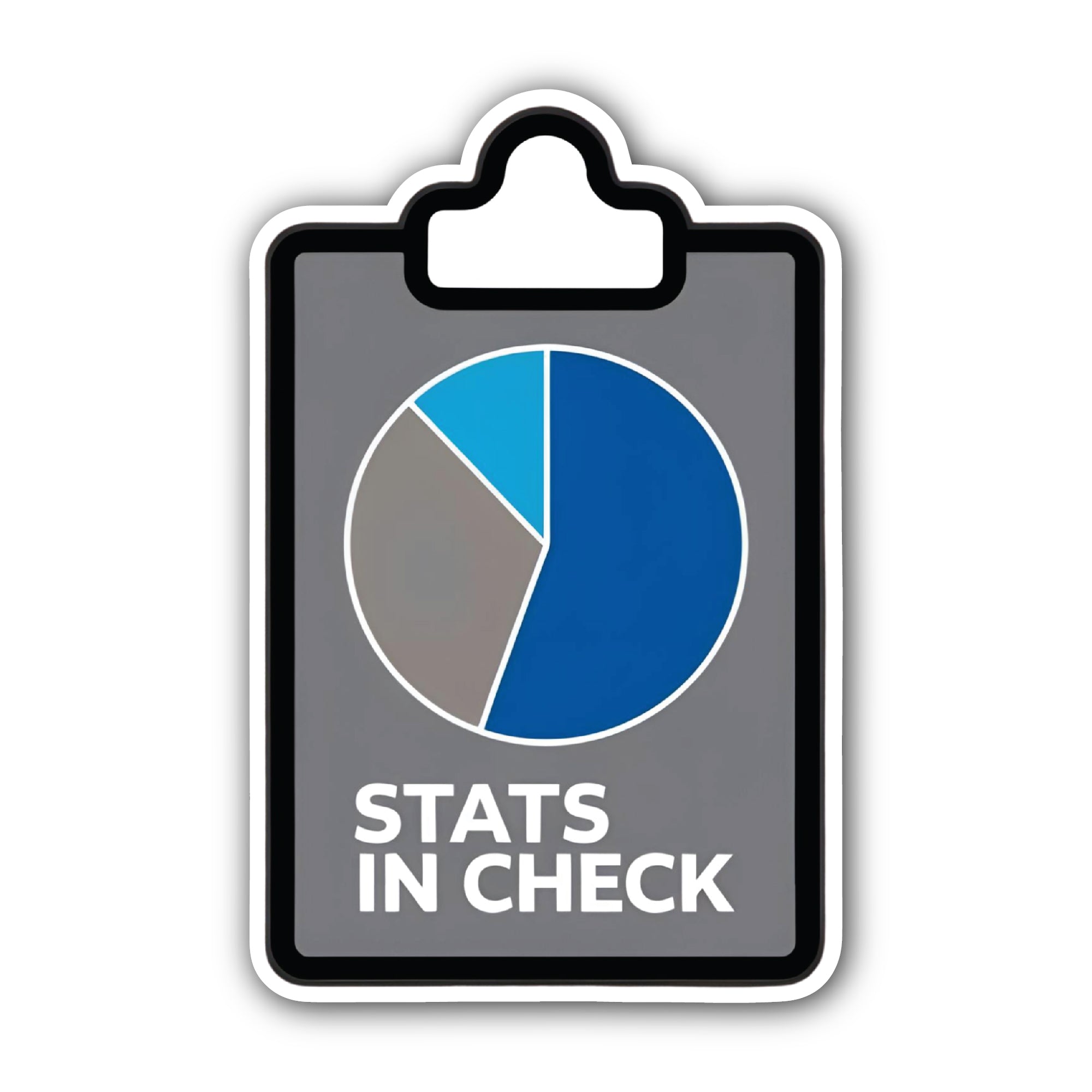Stats in Check Sticker, Waterproof Vinyl Decal Sticker Indoor Or Outdoor 2 (Pieces) 3" and 5"
