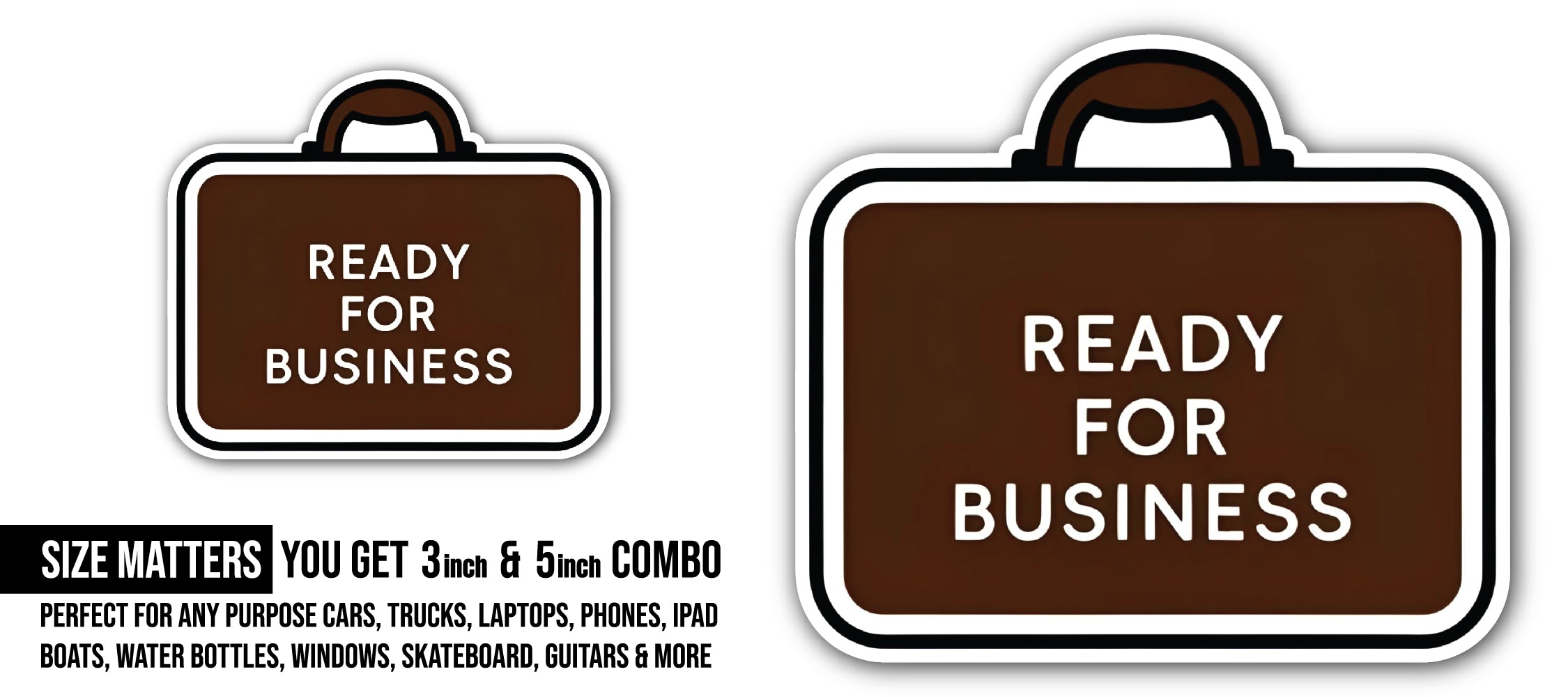 Business Sticker, Waterproof Vinyl Decal Sticker Indoor Or Outdoor 2 (Pieces) 3" and 5"