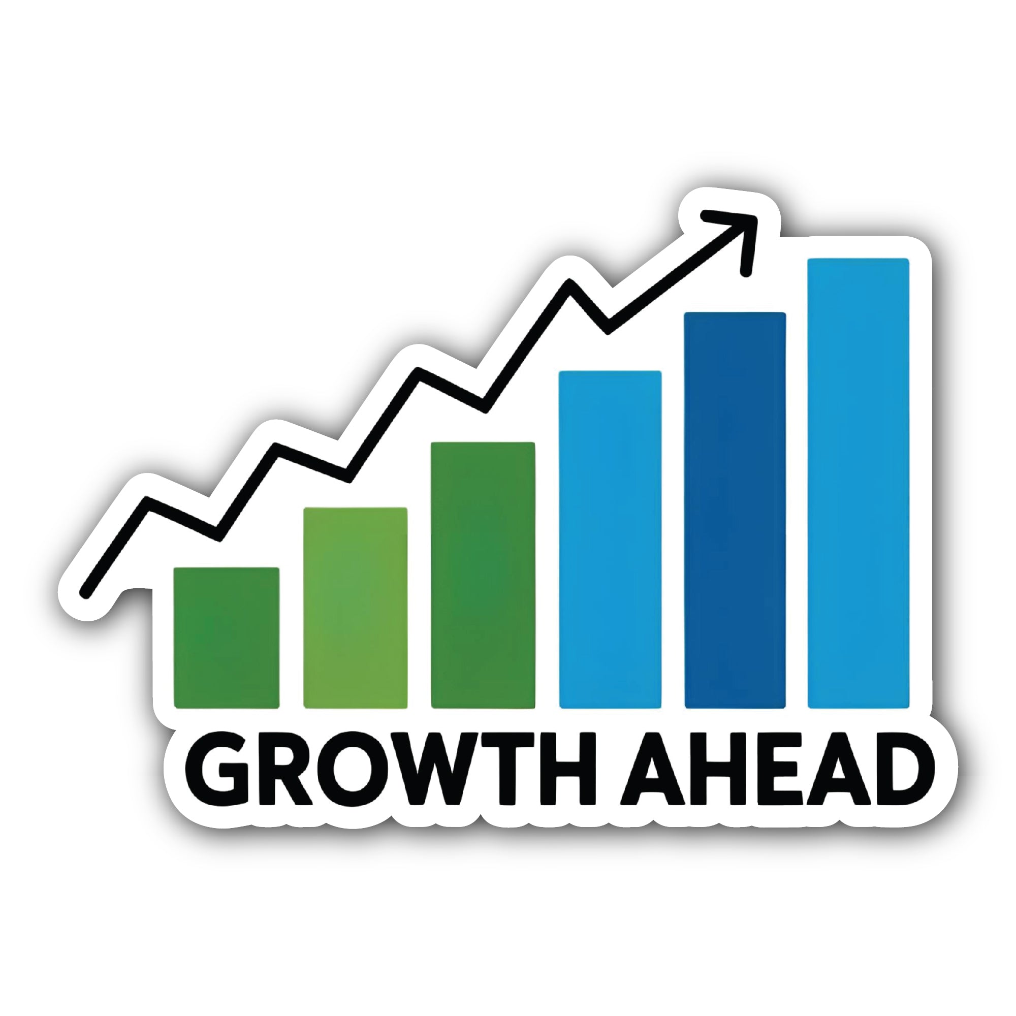 Growth Ahead Sticker, Waterproof Vinyl Decal Sticker Indoor Or Outdoor 2 (Pieces) 3" and 5"
