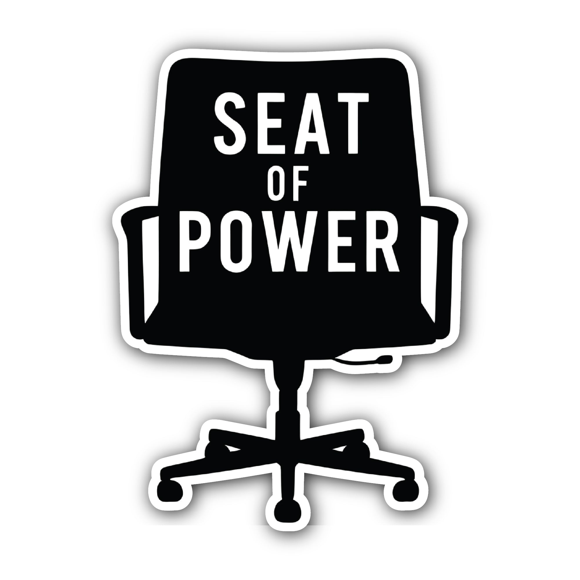 Seat of Power Sticker, Waterproof Vinyl Decal Sticker Indoor Or Outdoor 2 (Pieces) 3" and 5"