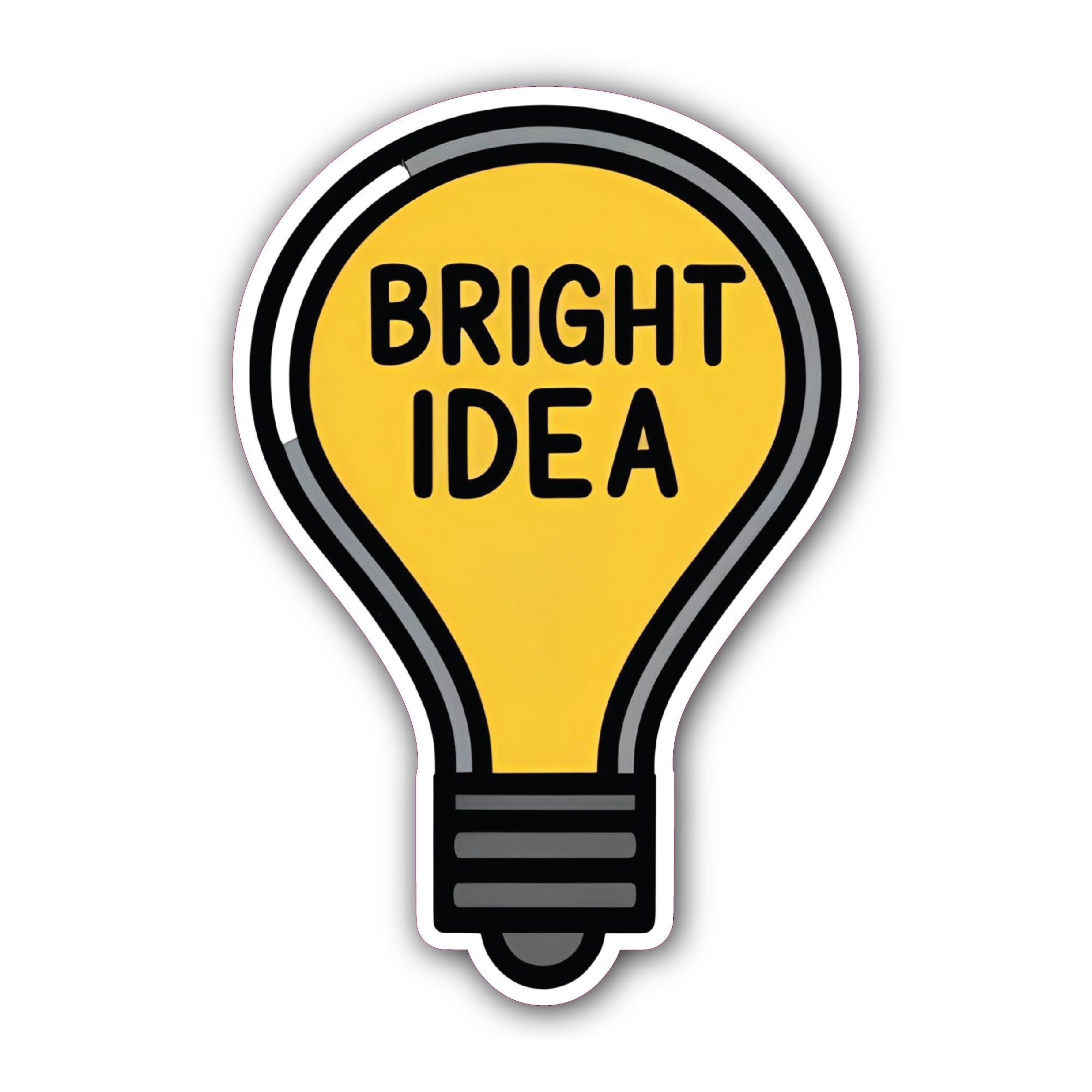 Bright Idea Sticker, Waterproof Vinyl Decal Sticker Indoor Or Outdoor 2 (Pieces) 3" and 5"