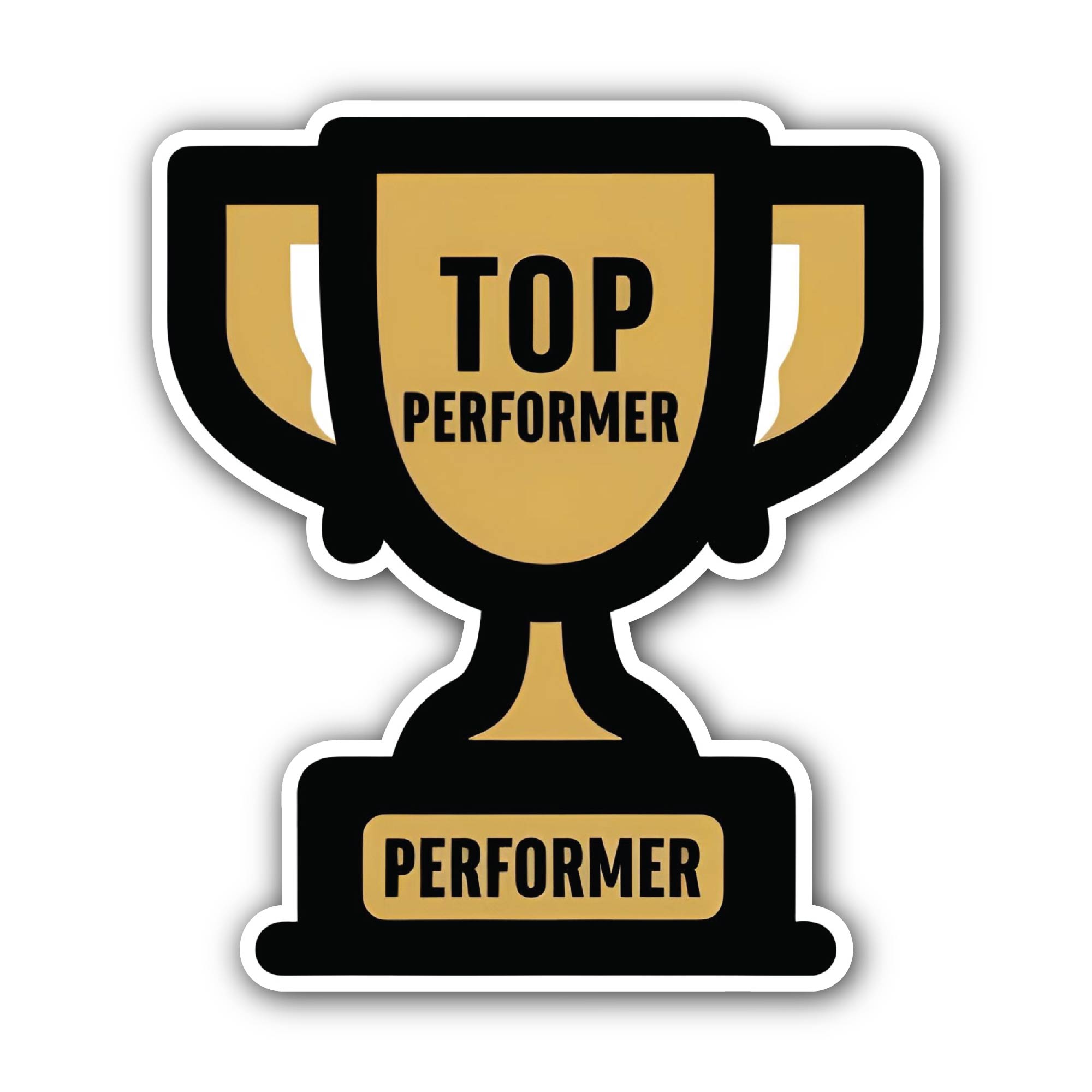 Golden Excellence Cup Sticker, Waterproof Vinyl Decal Sticker Indoor Or Outdoor 2 (Pieces) 3" and 5"