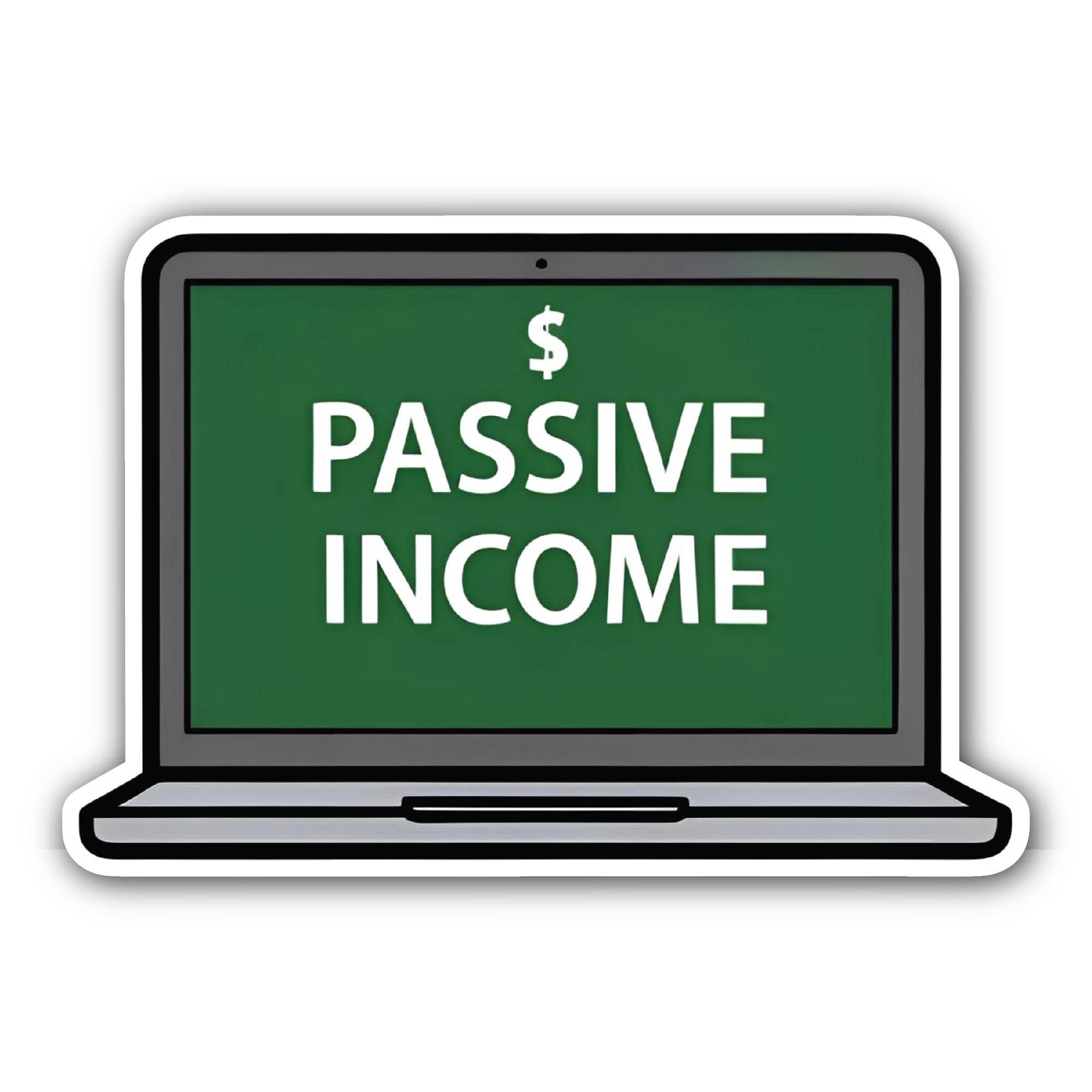 Passive Income Sticker, Waterproof Vinyl Decal Sticker Indoor Or Outdoor 2 (Pieces) 3" and 5"