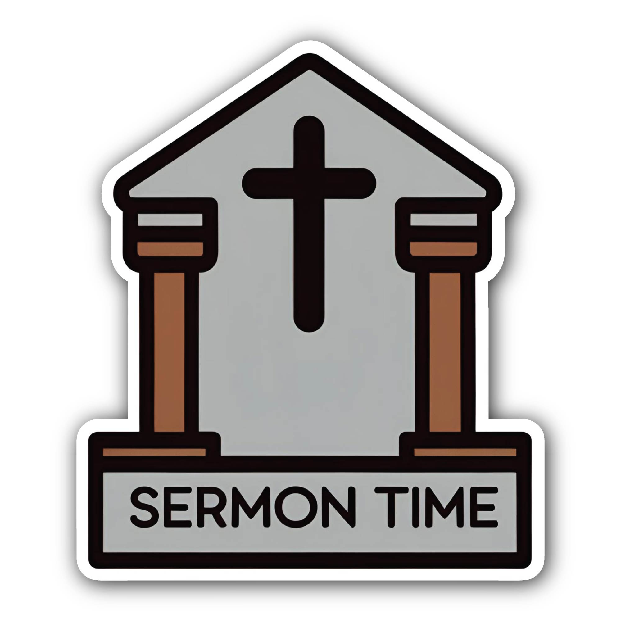Sermon TIME Sticker, Waterproof Vinyl Decal Sticker Indoor Or Outdoor 2 (Pieces) 3" and 5"