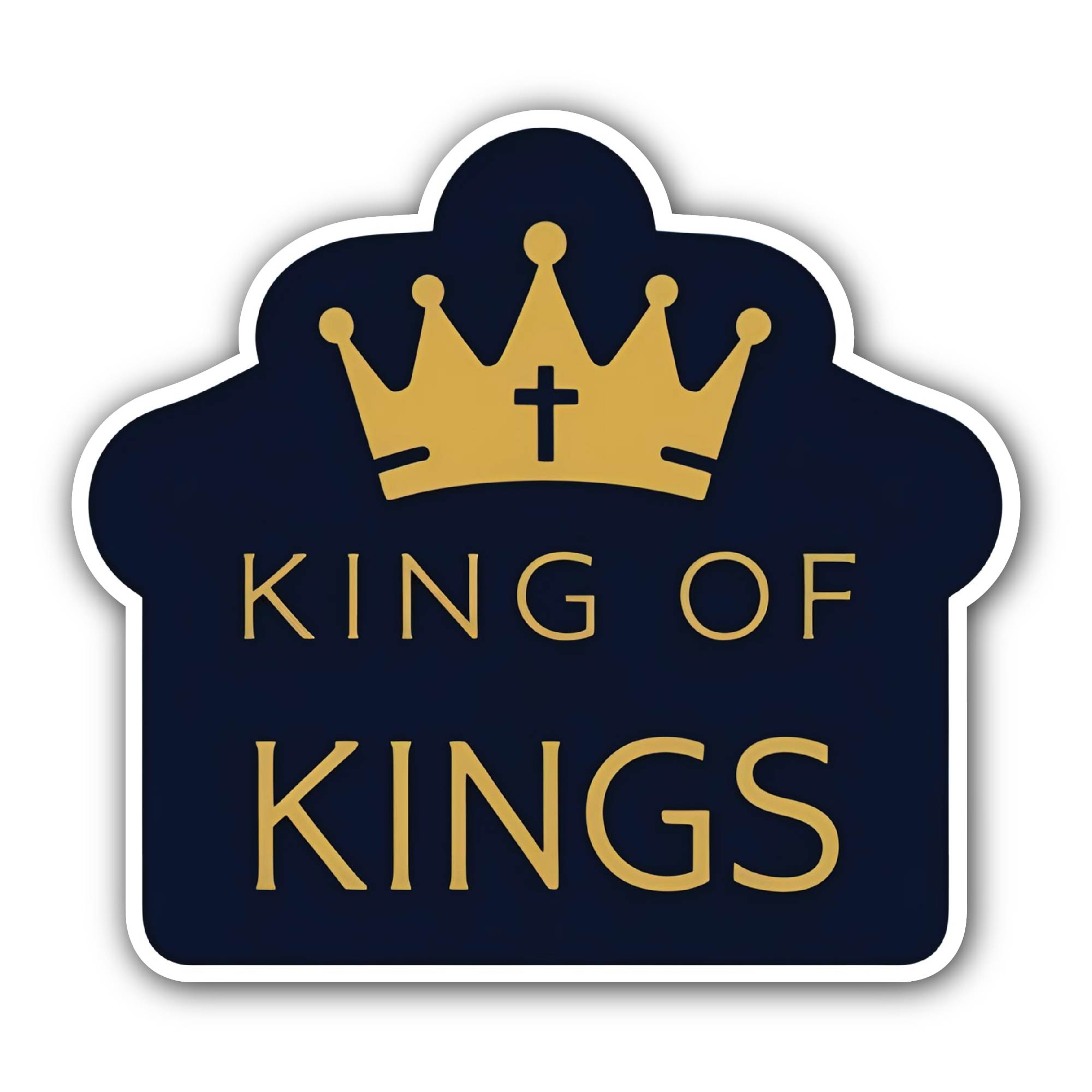 King of Kings Sticker, Waterproof Vinyl Decal Sticker Indoor Or Outdoor 2 (Pieces) 3" and 5"