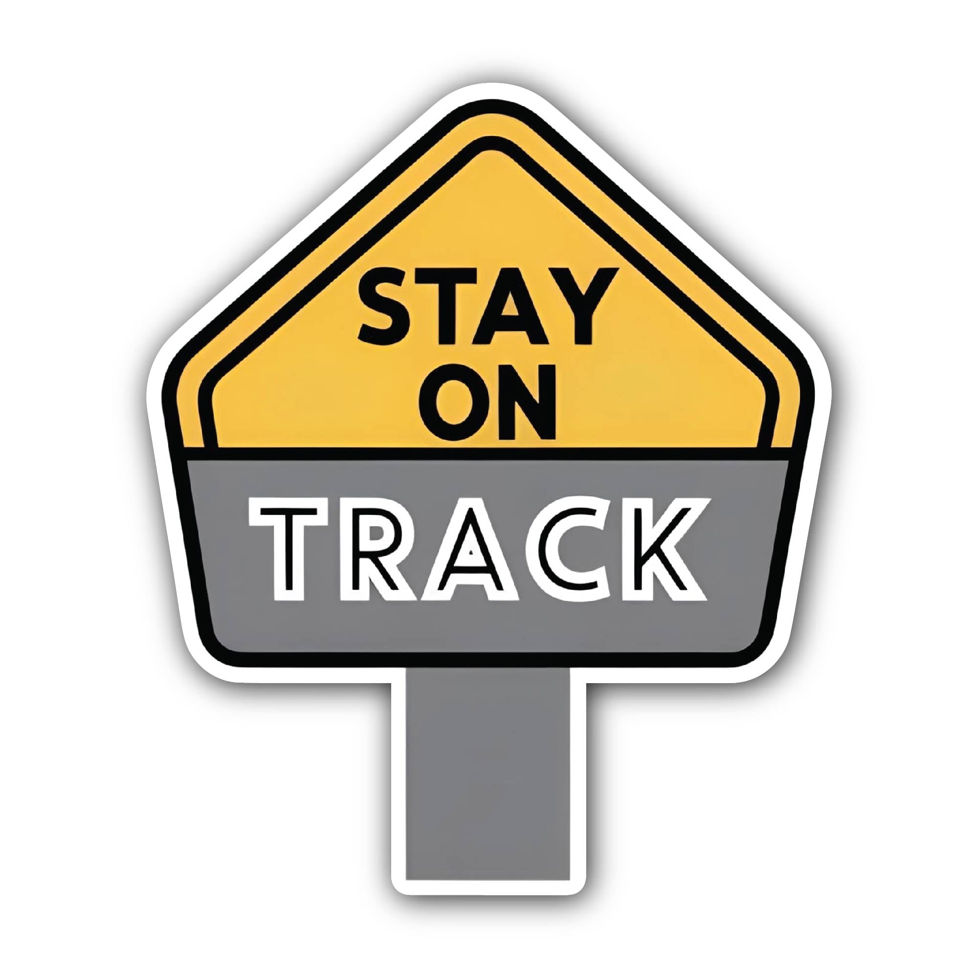Stay on Track Sticker, Waterproof Vinyl Decal Sticker Indoor Or Outdoor 2 (Pieces) 3" and 5"