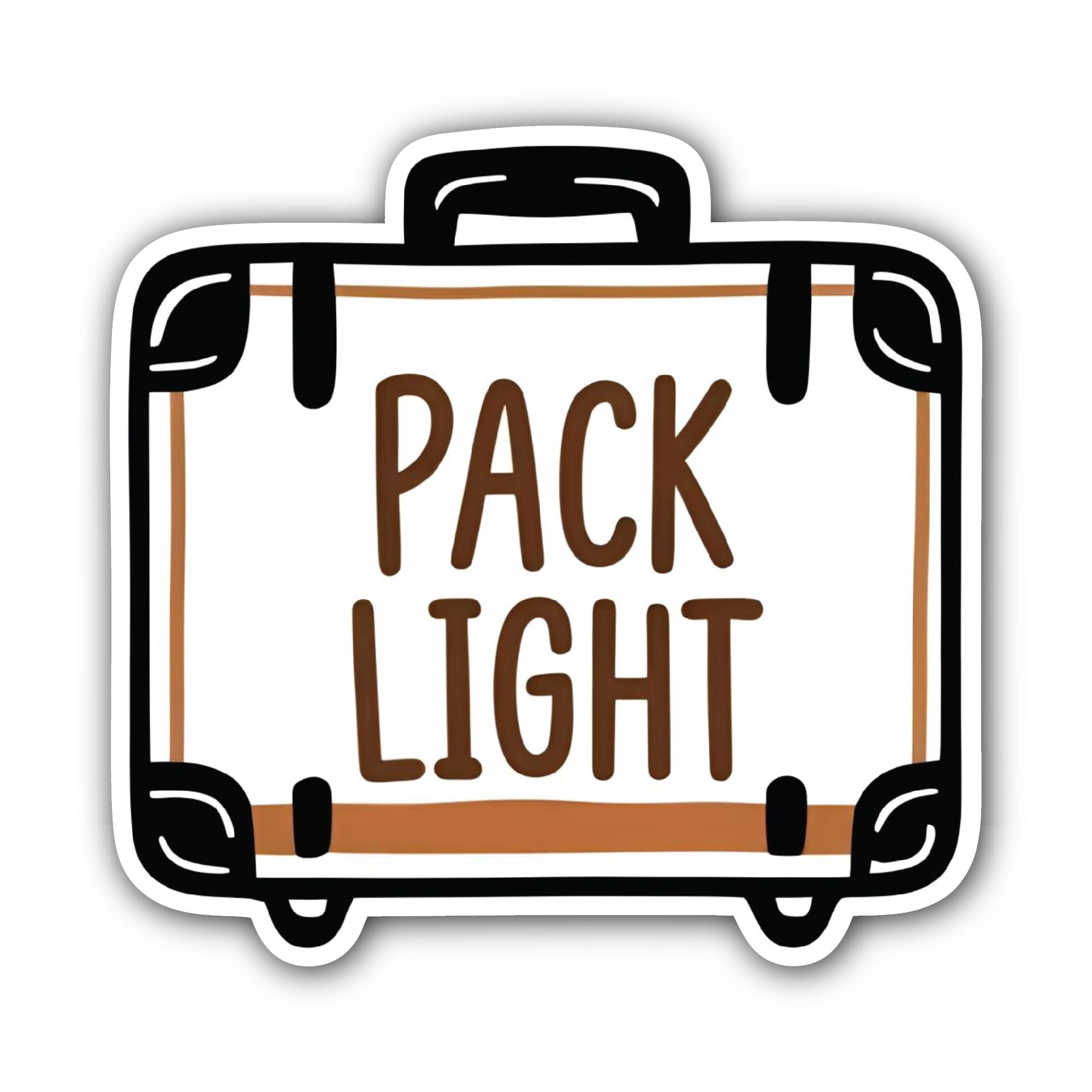 Pack Light Travel Sticker, Waterproof Vinyl Decal Sticker Indoor Or Outdoor 2 (Pieces) 3" and 5"