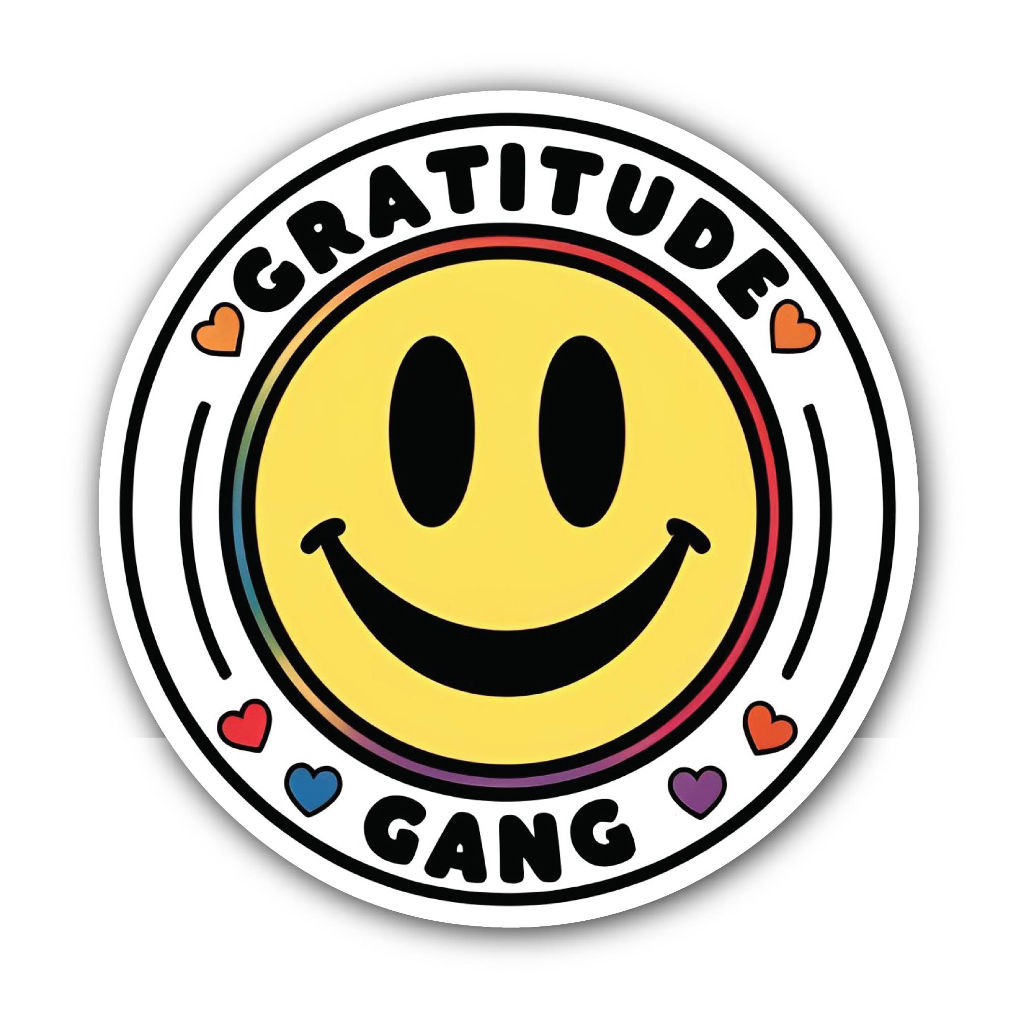 Happy Smiley face Sticker, Waterproof Vinyl Decal Sticker Indoor Or Outdoor 2 (Pieces) 3" and 5"