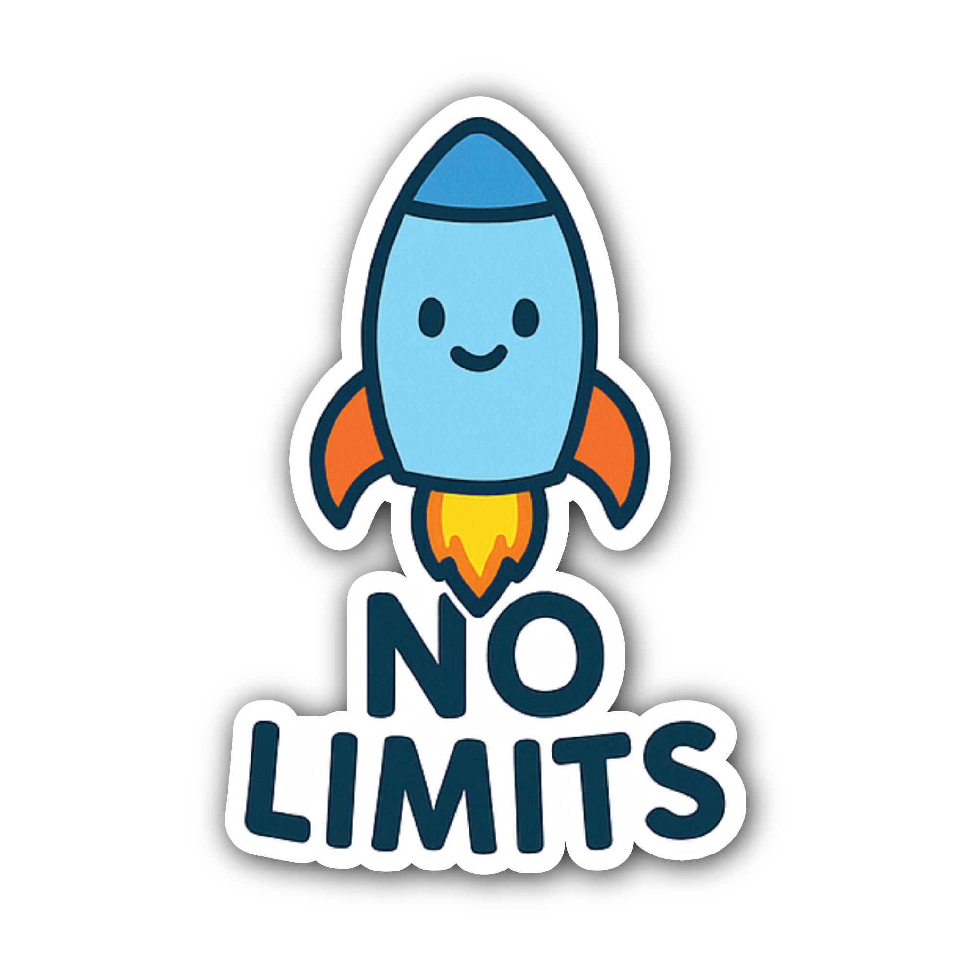 No Limits Rocket Sticker, Waterproof Vinyl Decal Sticker Indoor Or Outdoor 2 (Pieces) 3" and 5"
