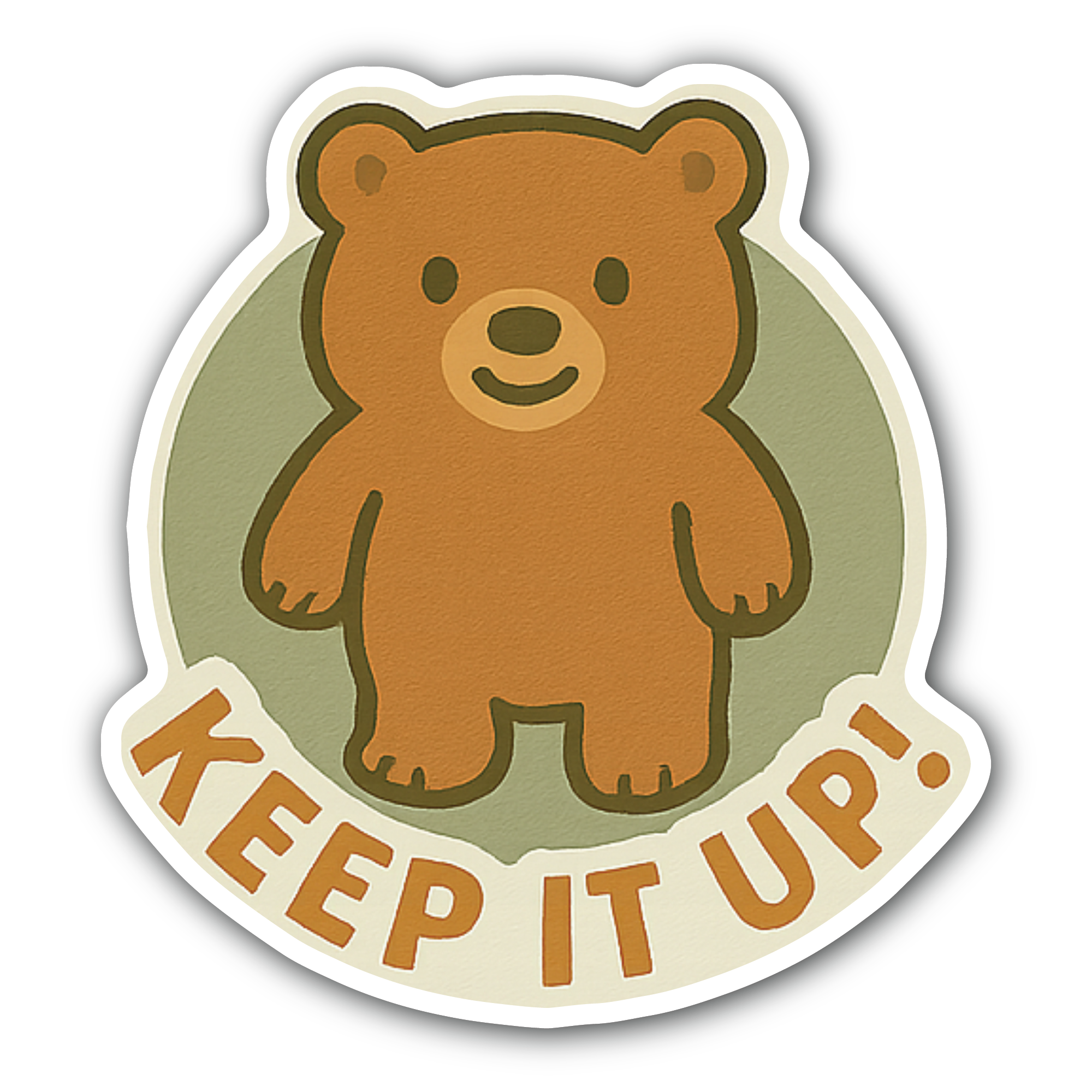 Keep It Up Bear Sticker, Waterproof Vinyl Decal Sticker Indoor Or Outdoor 2 (Pieces) 3" and 5"