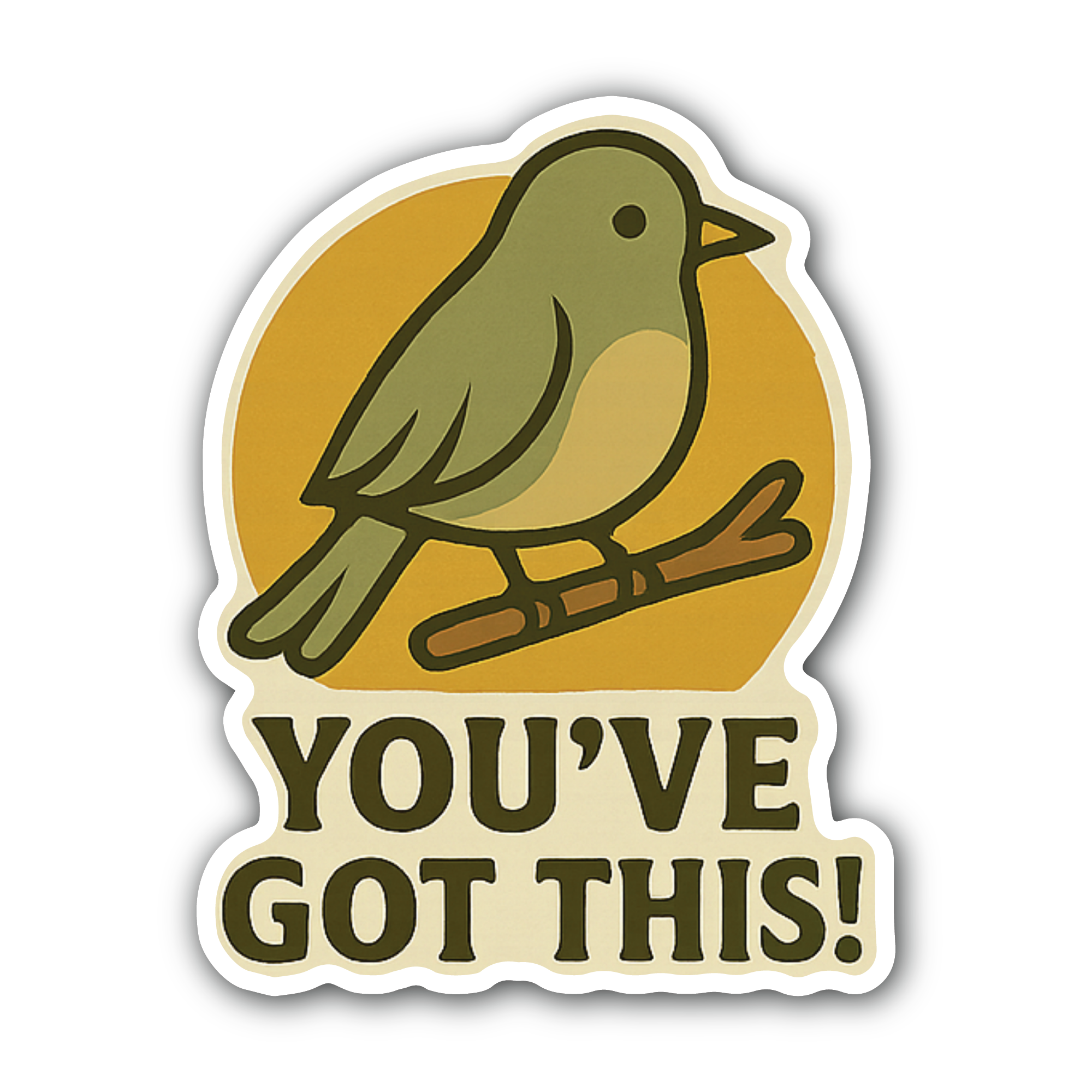 You've got this Bird Sticker, Waterproof Vinyl Decal Sticker Indoor Or Outdoor 2 (Pieces) 3" and 5"