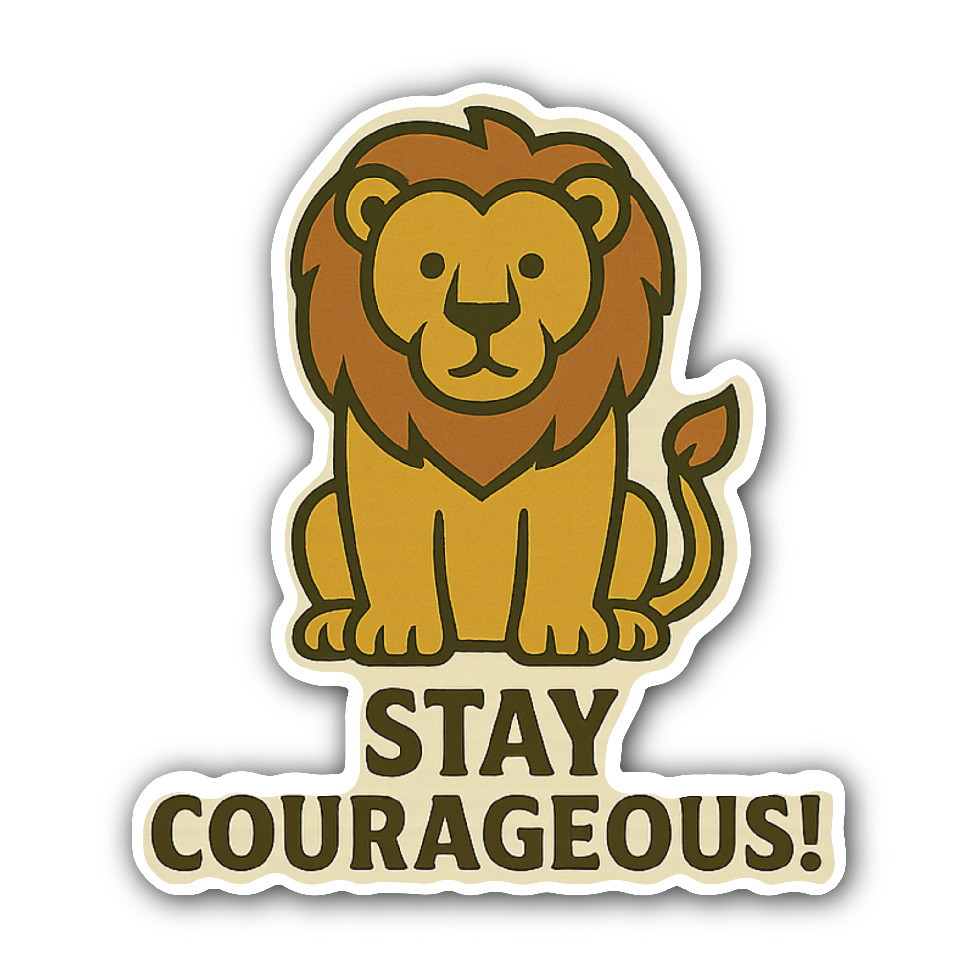 Stay Courageous ! Lion Sticker, Waterproof Vinyl Decal Sticker Indoor Or Outdoor 2 (Pieces) 3" and 5"
