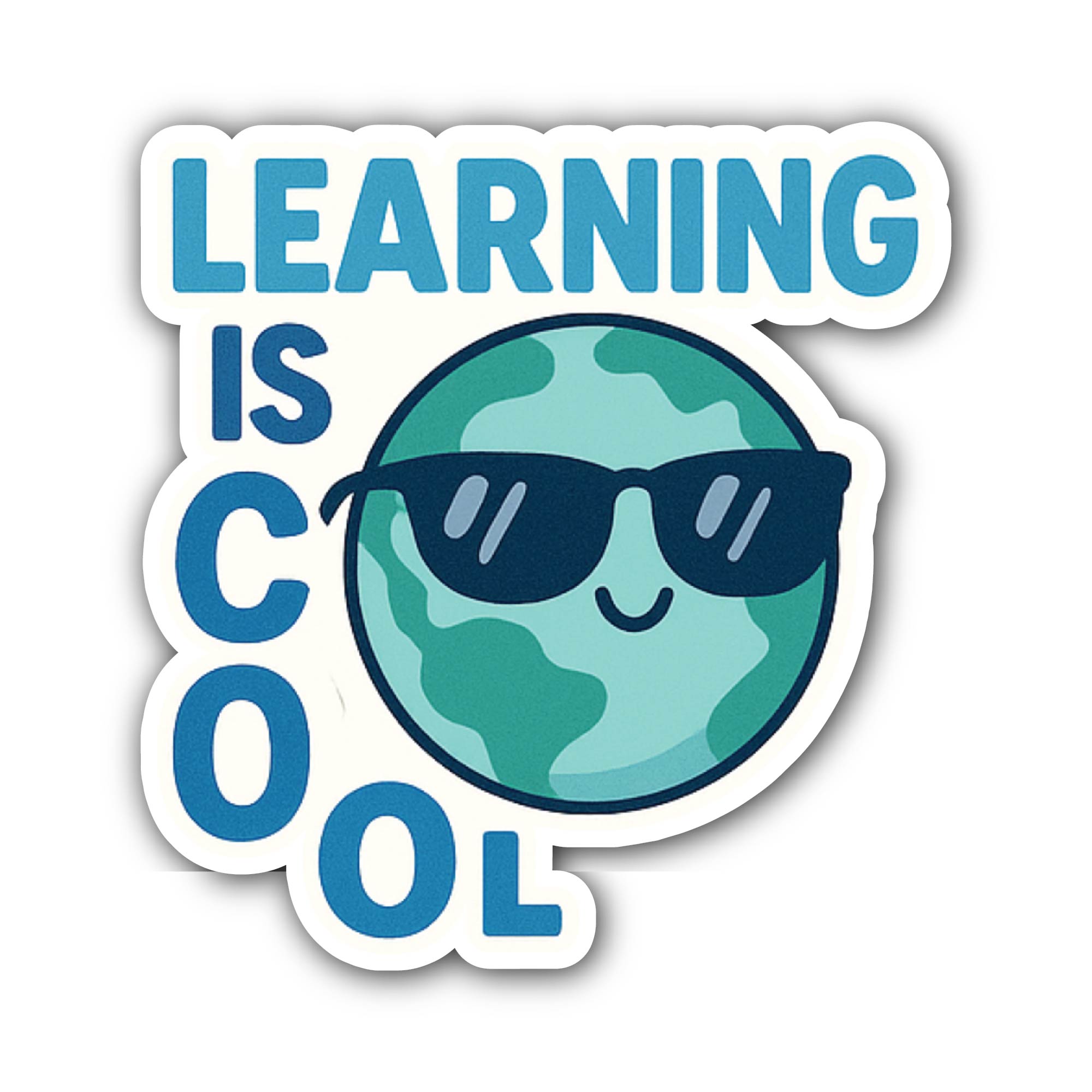 Learning Cool Sticker, Waterproof Vinyl Decal Sticker Indoor Or Outdoor 2 (Pieces) 3" and 5"