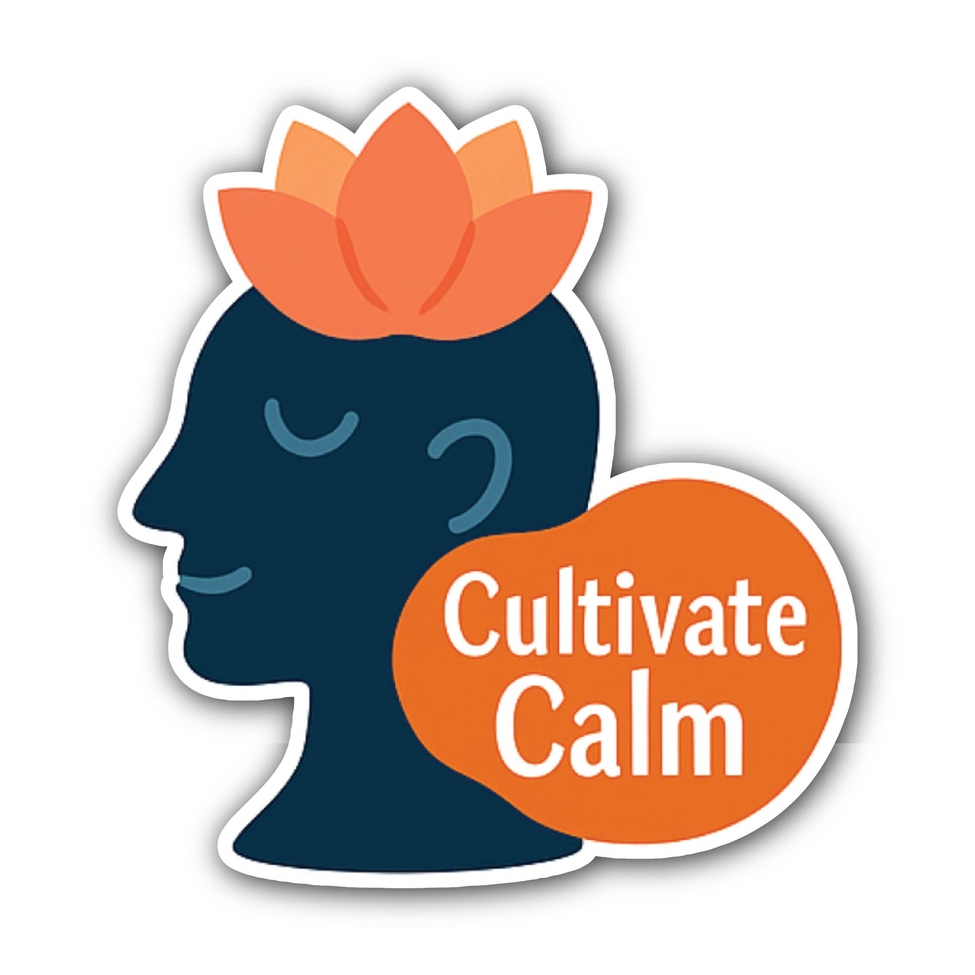 Cultivate Calm Sticker, Waterproof Vinyl Decal Sticker Indoor Or Outdoor 2 (Pieces) 3" and 5"