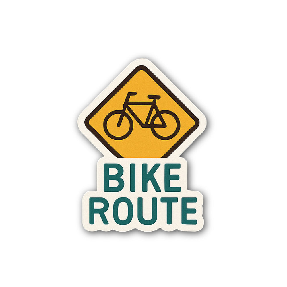 Bike Route Sticker, Waterproof Vinyl Decal Sticker Indoor Or Outdoor 2 (Pieces) 3" and 5"