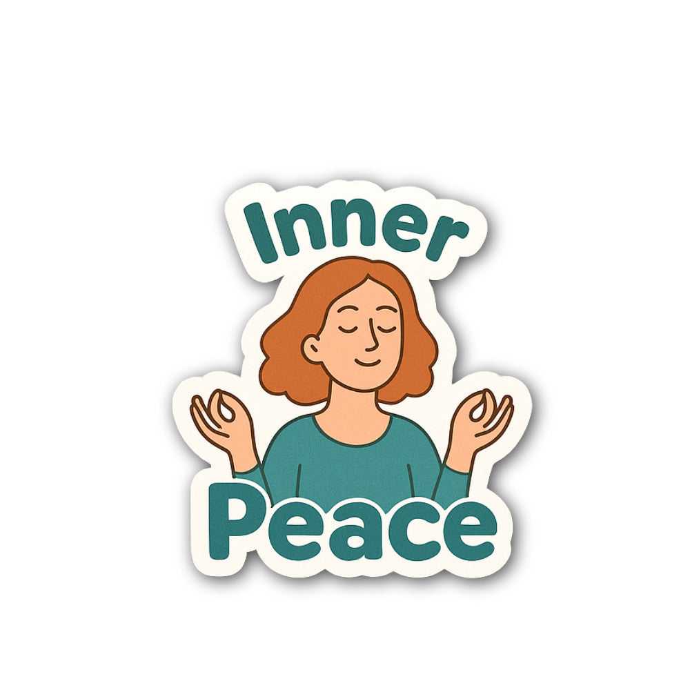 Inner Peace Sticker, Waterproof Vinyl Decal Sticker Indoor Or Outdoor 2 (Pieces) 3" and 5"
