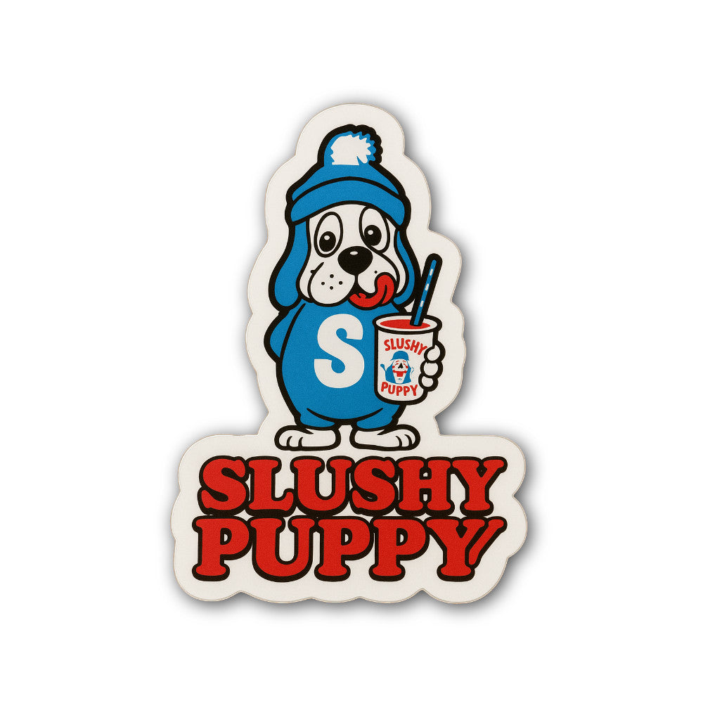 Slushy Puppy Sticker, Waterproof Vinyl Decal Sticker Indoor Or Outdoor 2 (Pieces) 3" and 5"