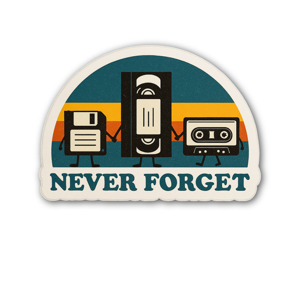 Never Forget Sticker, Waterproof Vinyl Decal Sticker Indoor Or Outdoor 2 (Pieces) 3" and 5"