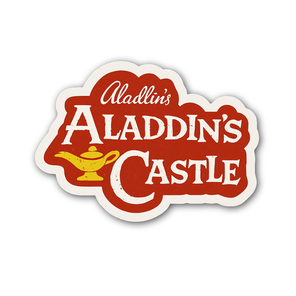 Aladdin's Castle Sticker, Waterproof Vinyl Decal Sticker Indoor Or Outdoor 2 (Pieces) 3" and 5"