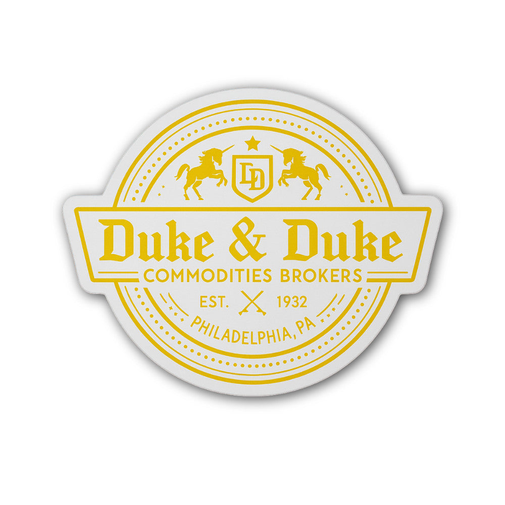 Duke & Duke Sticker, Waterproof Vinyl Decal Sticker Indoor Or Outdoor 2 (Pieces) 3" and 5"