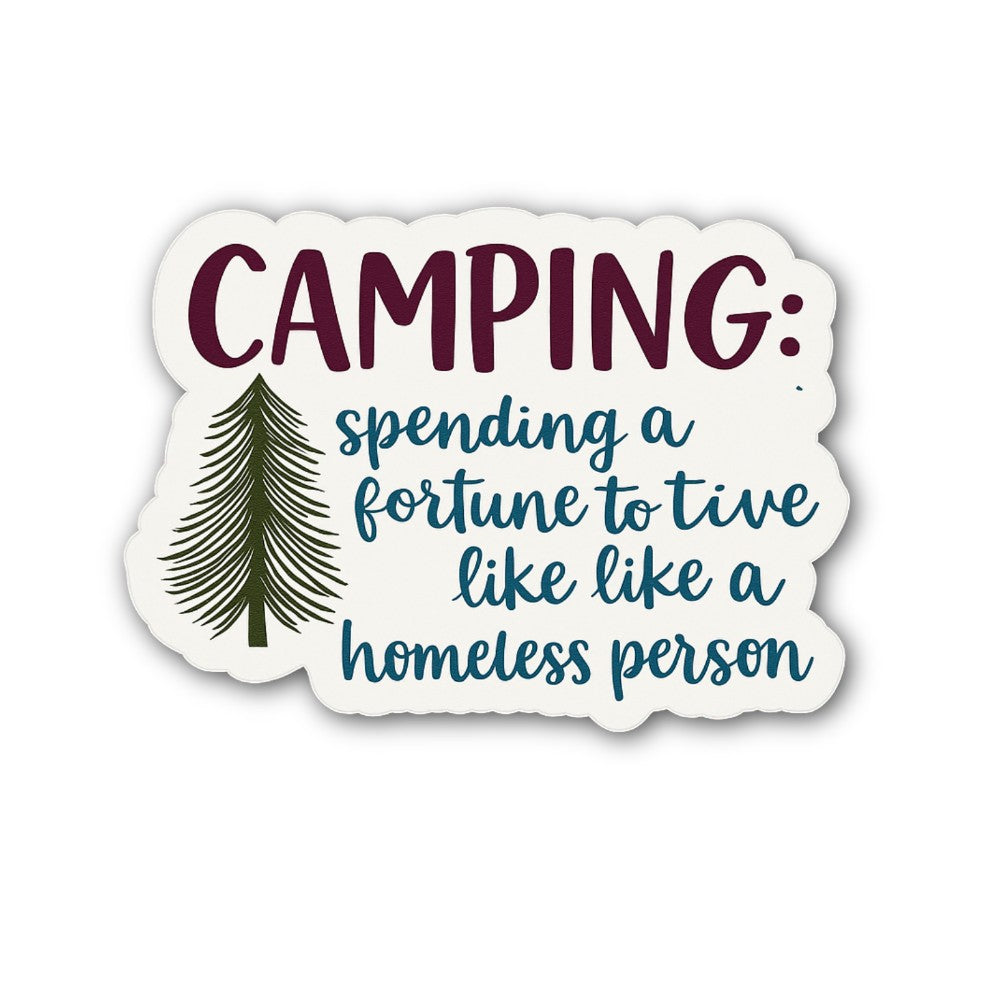 Camping Sticker, Waterproof Vinyl Decal Sticker Indoor Or Outdoor 2 (Pieces) 3" and 5"