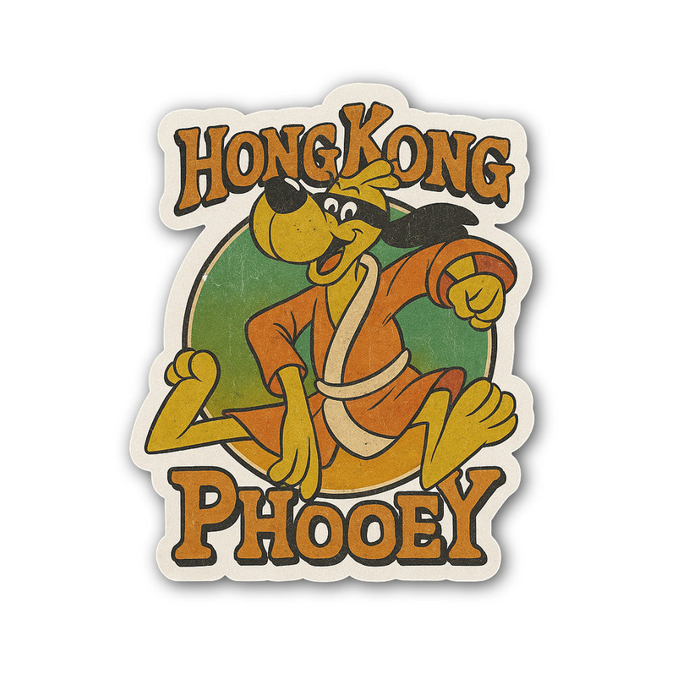 Hongkong Phooey Sticker, Waterproof Vinyl Decal Sticker Indoor Or Outdoor 2 (Pieces) 3" and 5"