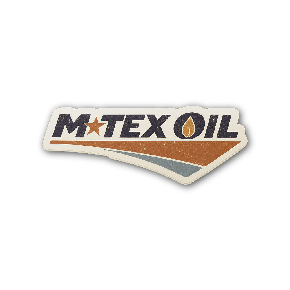 M-Tex Oil Sticker, Waterproof Vinyl Decal Sticker Indoor Or Outdoor 2 (Pieces) 3" and 5"