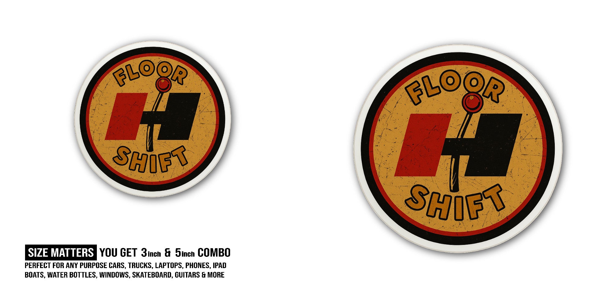 Floor Shift Sticker, Waterproof Vinyl Decal Sticker Indoor Or Outdoor 2 (Pieces) 3" and 5"